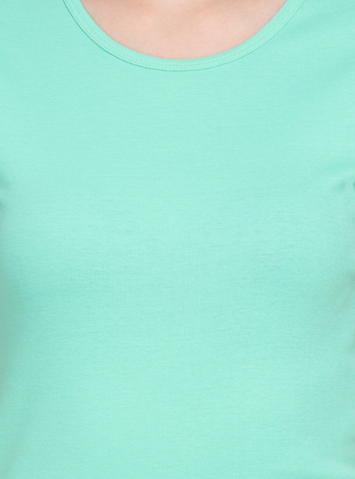 Women's Sea Green Crew Neck Cotton ribbed Short Sleeve T-Shirt by Boer and Fitch - Boer and Fitch