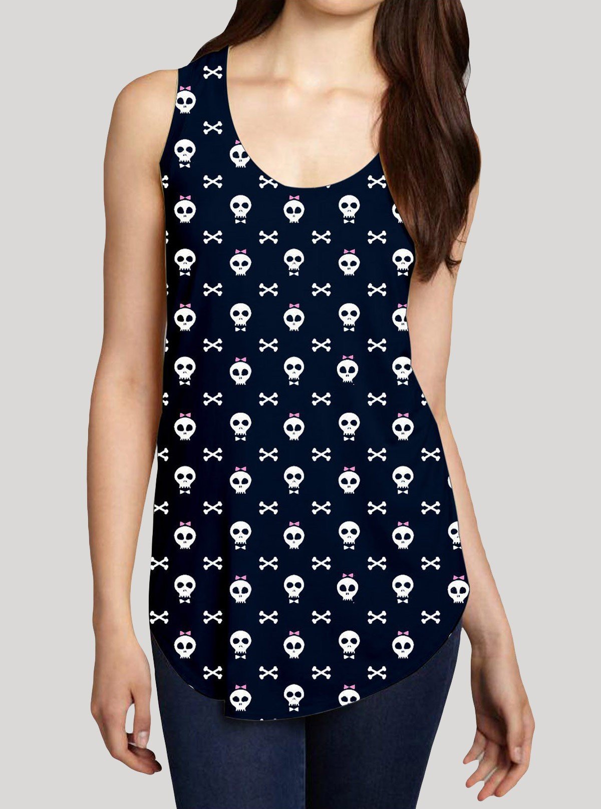 Women’s Skull Printed Sleeveless T-Shirt – Trendy & Comfortable | Boer & Fitch - Boer and Fitch