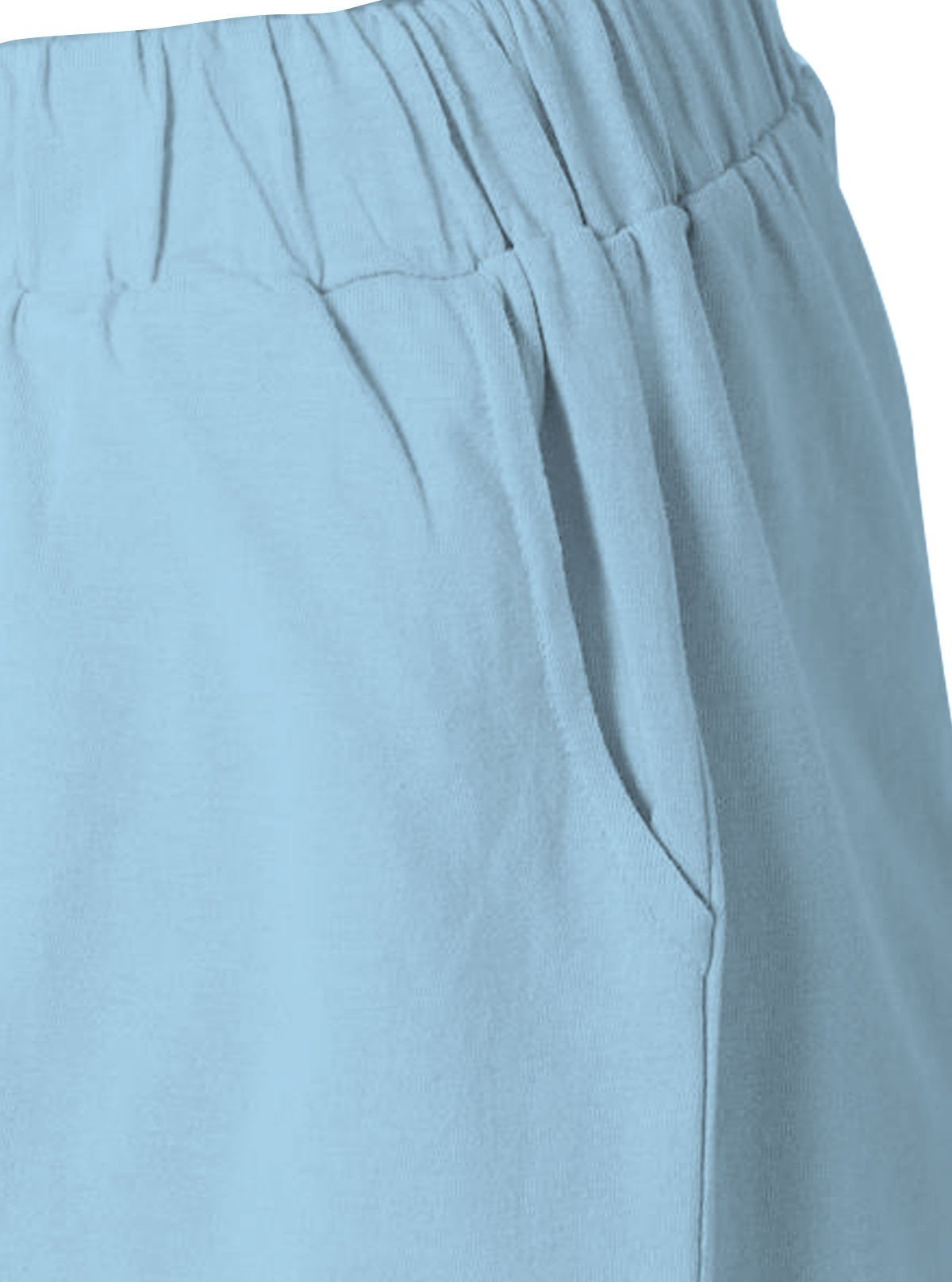Women’s Sky Blue Cotton Jersey Shorts – Light, Breezy & Everyday Comfort - Boer and Fitch