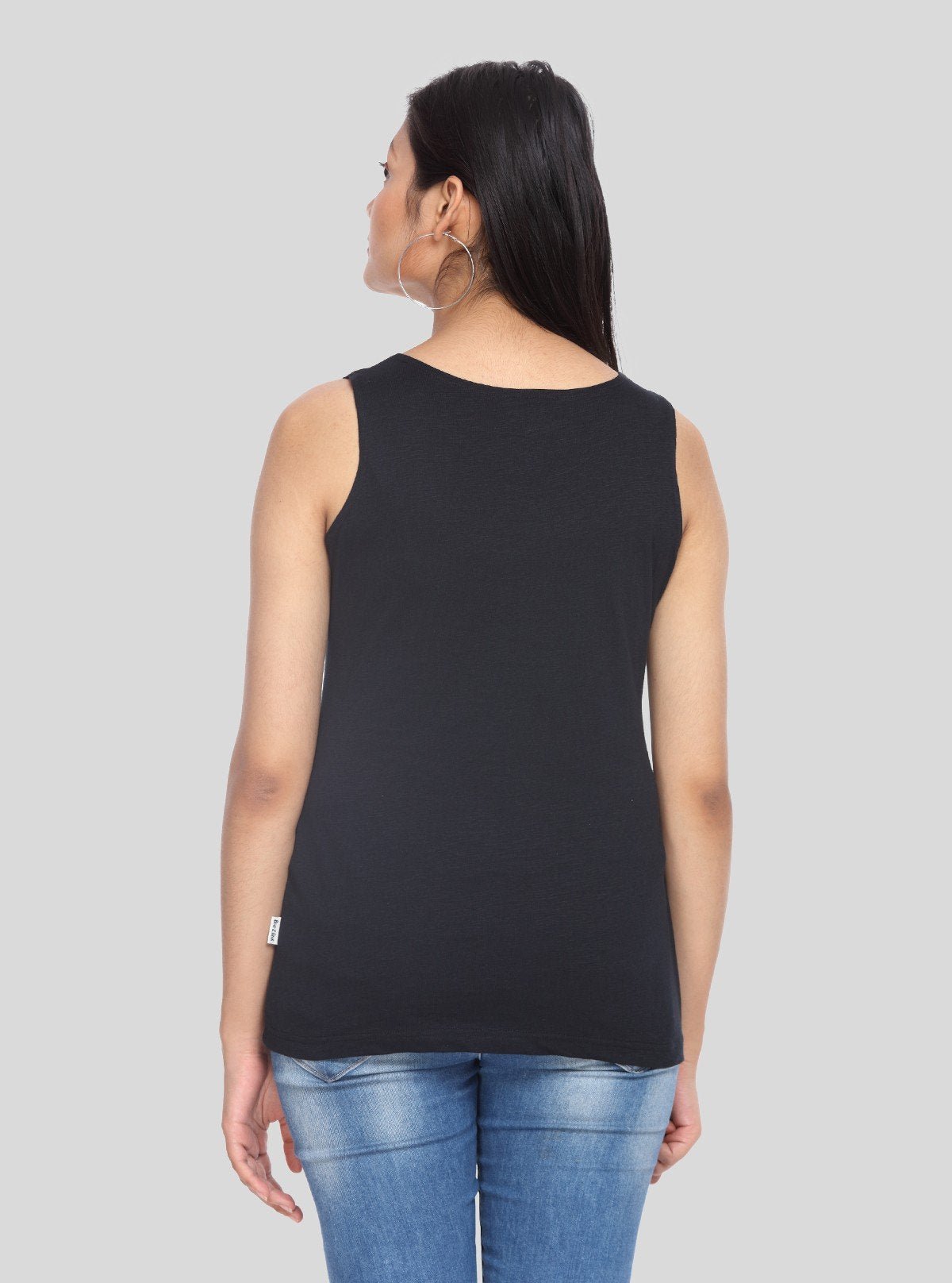 Women’s Sleeveless Black Cotton Jersey Top – Elegant Casual by Boer and Fitch - Boer and Fitch