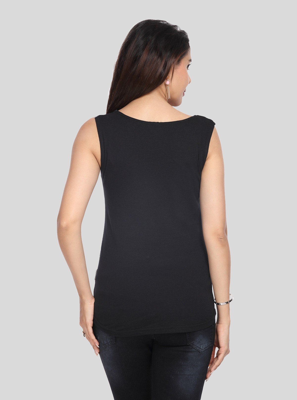 Women’s Sleeveless Black Graphic Cheetah Print Cotton Jersey Top – Boer and Fitch - Boer and Fitch
