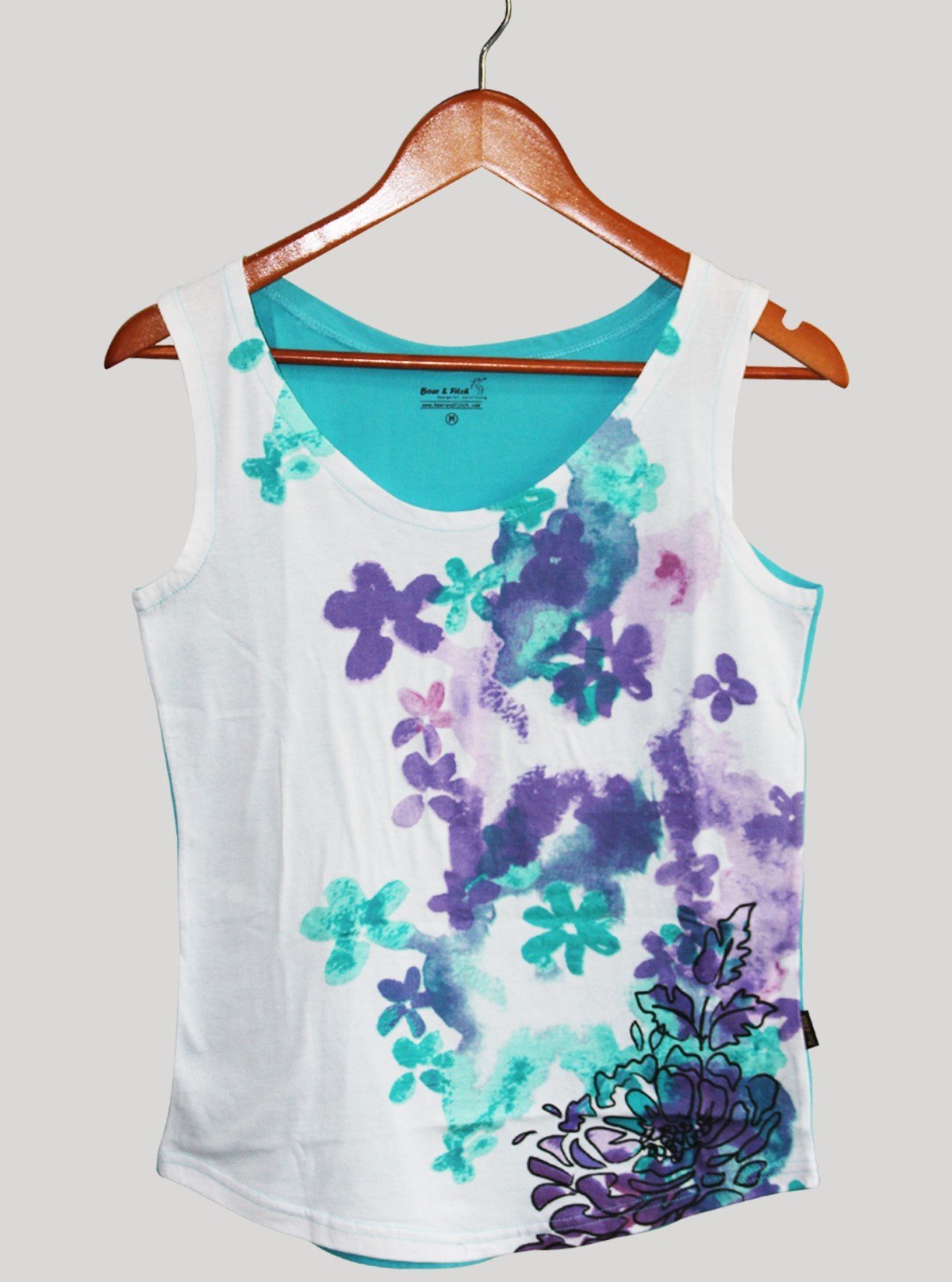 Women’s Sleeveless White Floral Cotton Top – Chic Casual by Boer and Fitch - Boer and Fitch