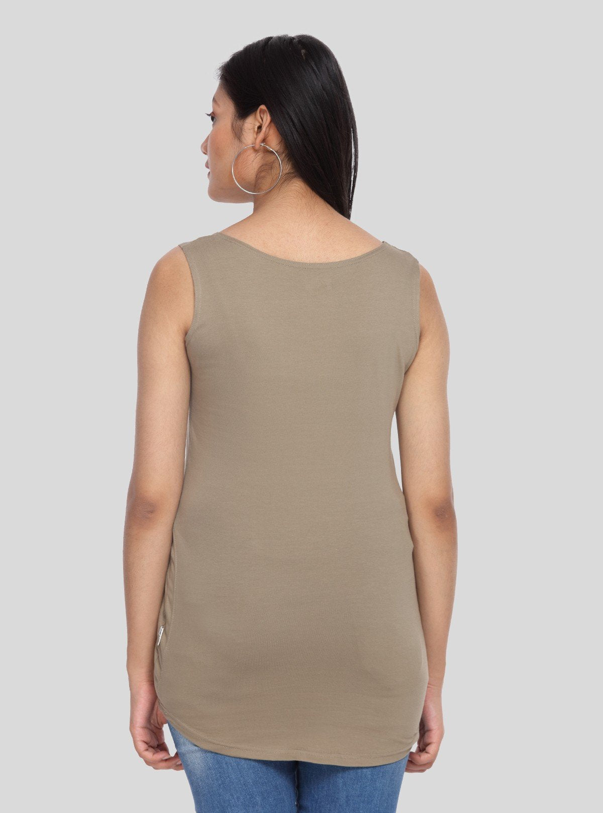 Women’s Solid Brown Sleeveless Stretch Top – Boer and Fitch - Boer and Fitch