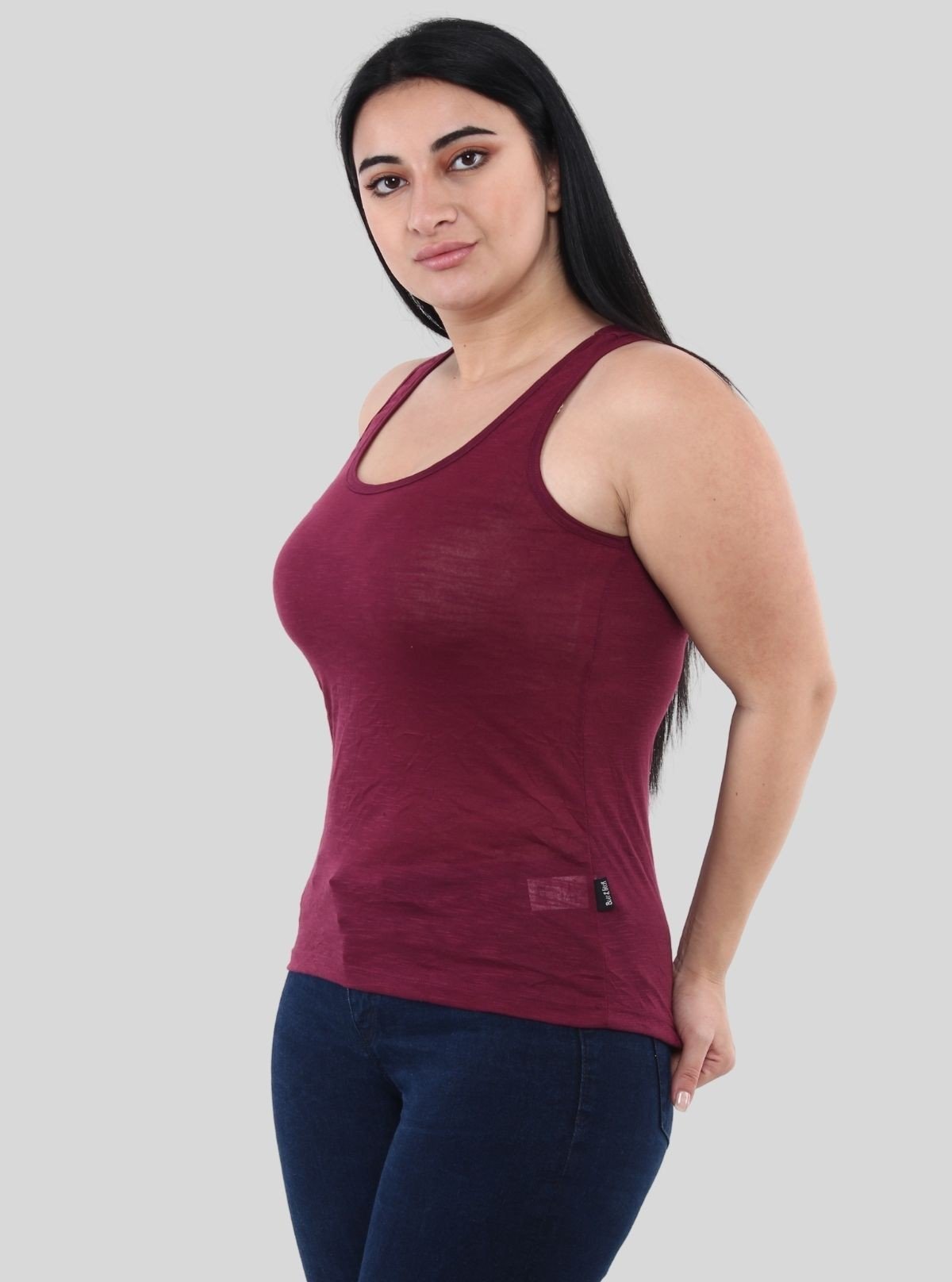 Women’s Solid Burgundy Sleeveless Top – Boer and Fitch - Boer and Fitch