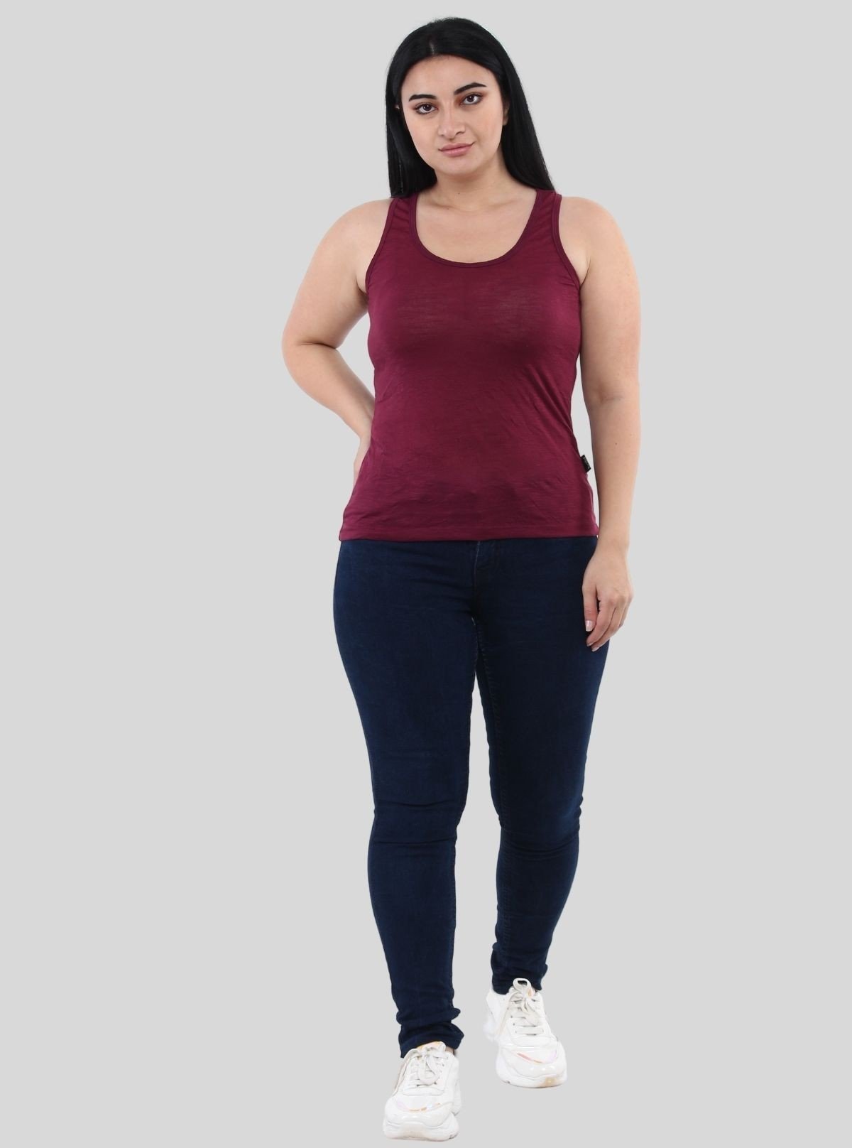 Women’s Solid Burgundy Sleeveless Top – Boer and Fitch - Boer and Fitch