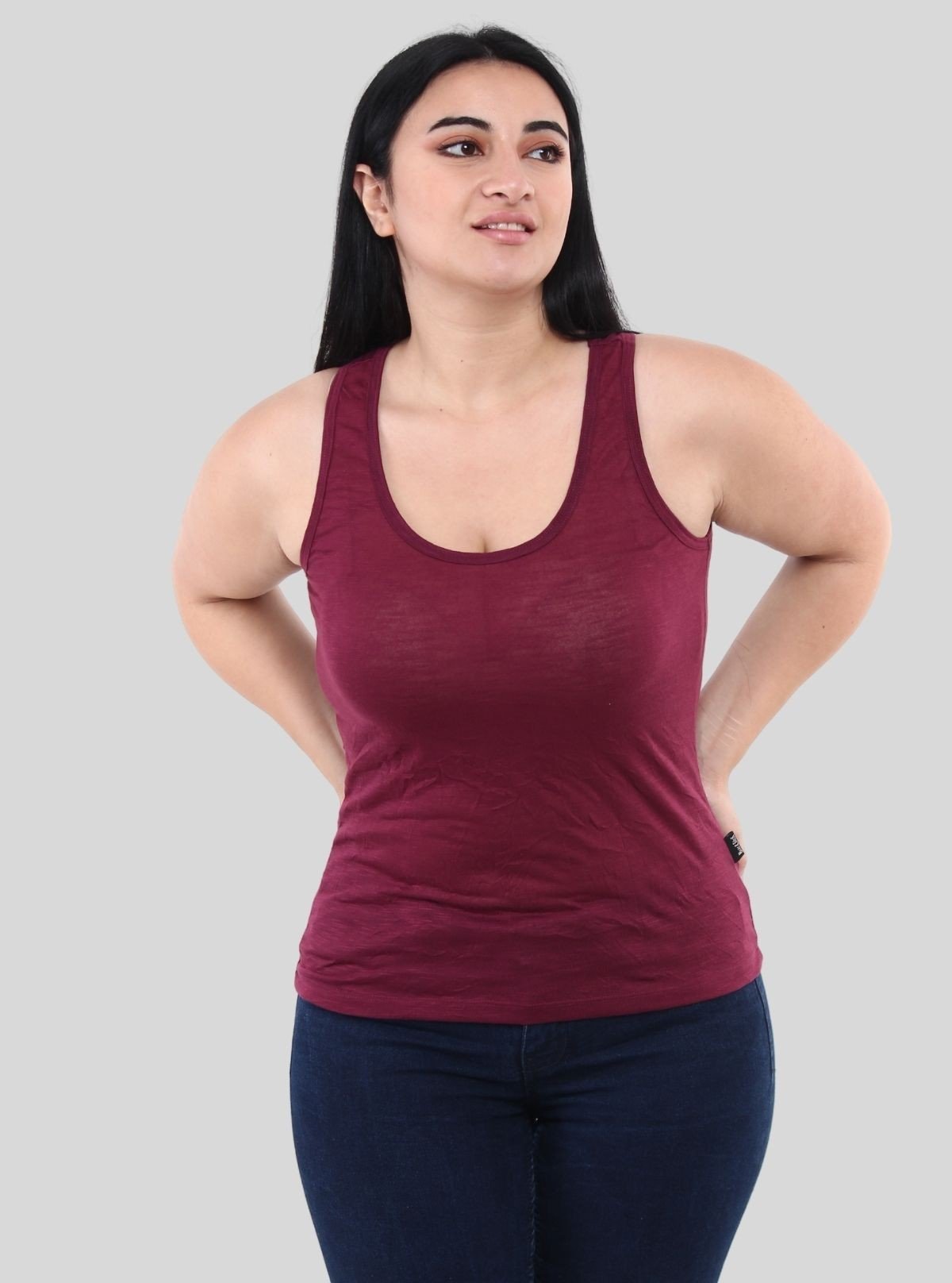 Women’s Solid Burgundy Sleeveless Top – Boer and Fitch - Boer and Fitch