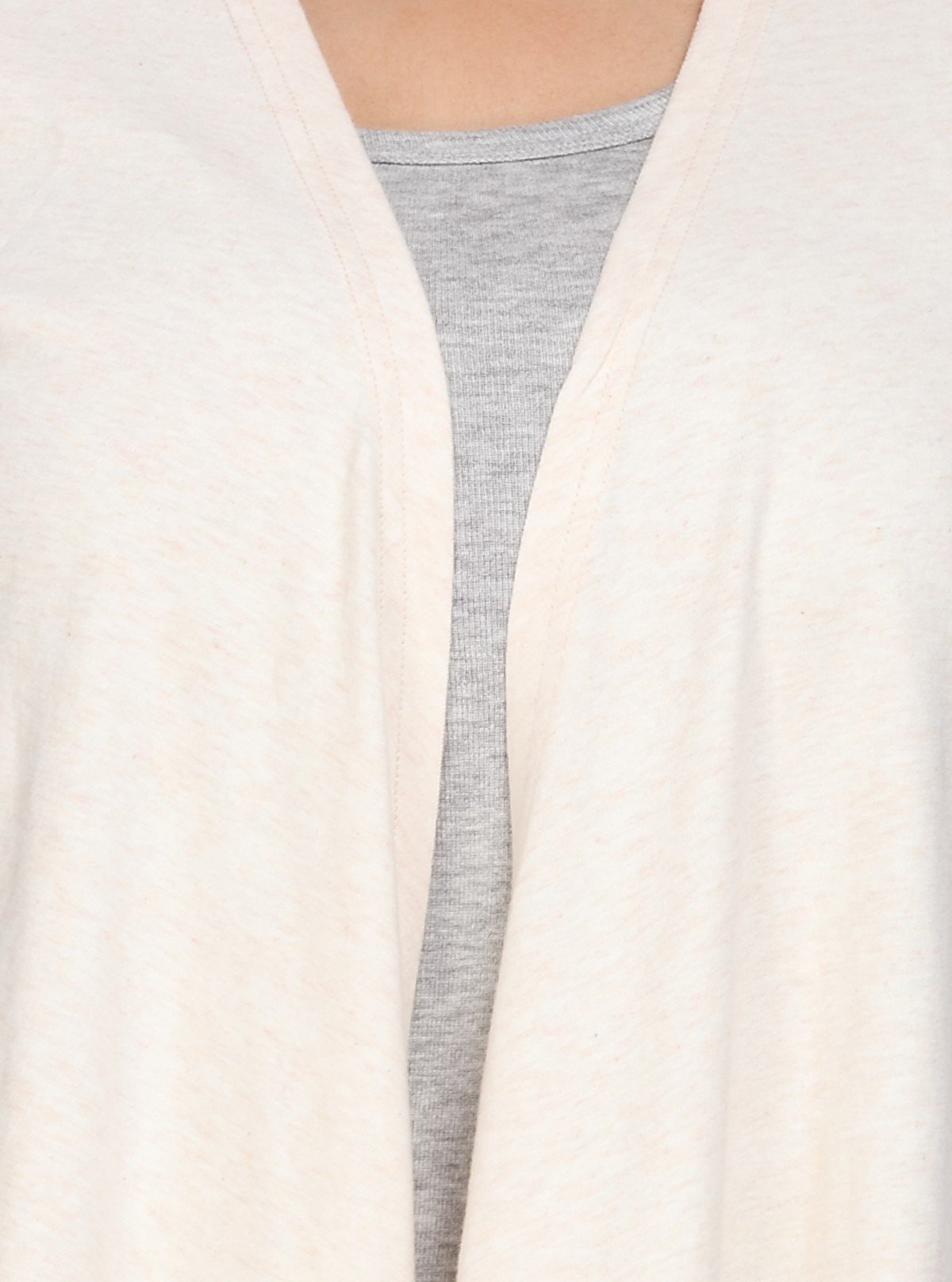 Women's Solid Cream Cotton Melange Shrug – Light Layer for Everyday Style - Boer and Fitch