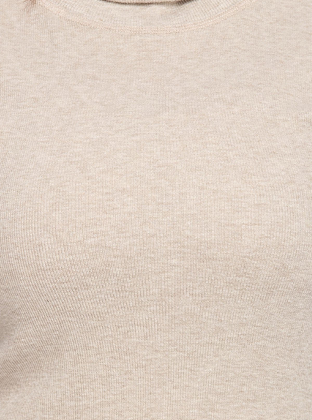 Women’s Solid Ecru Ribbed Turtle Neck Pullover with Long Sleeves - Boer and Fitch