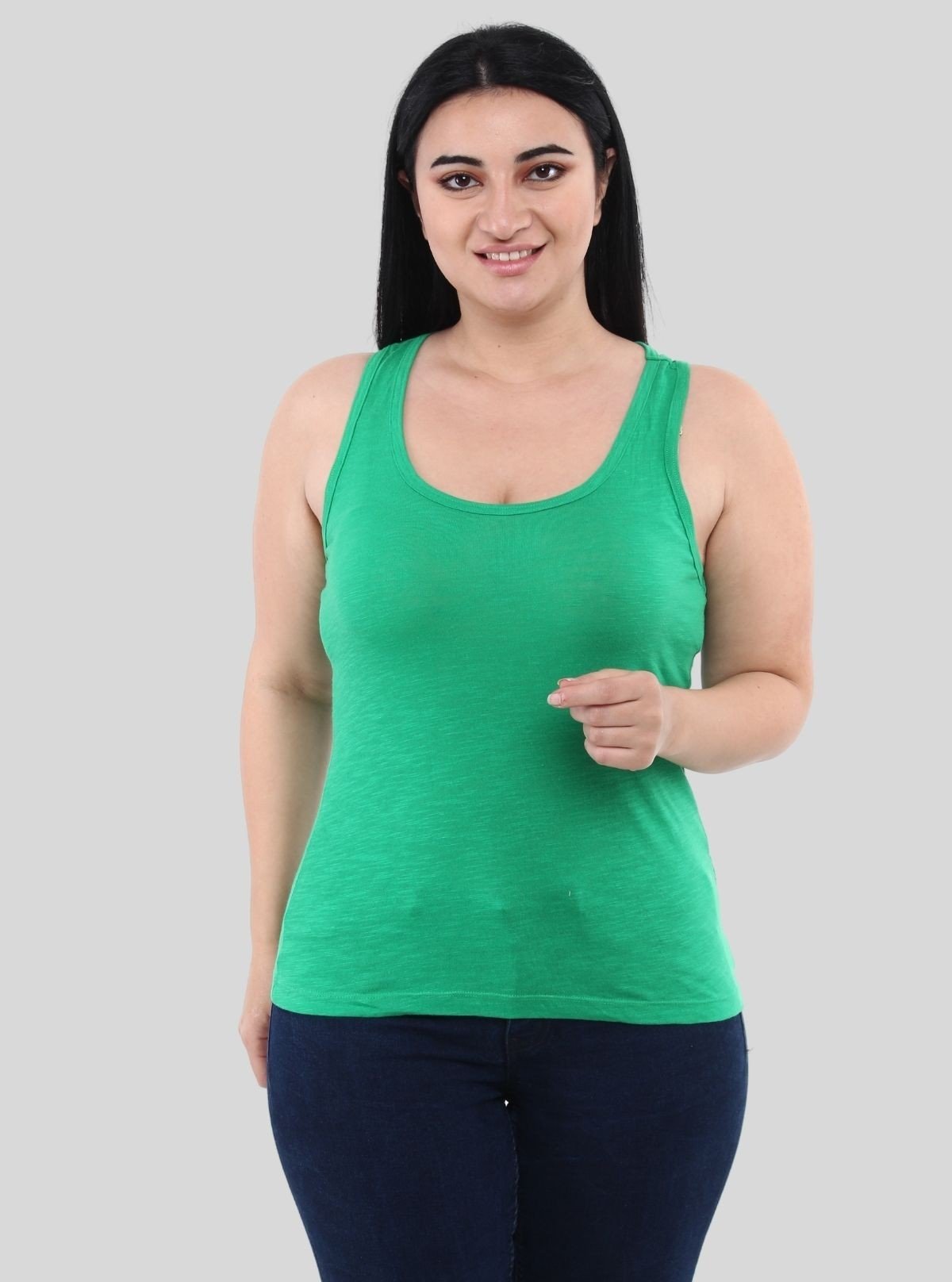 Women’s Solid Green Sleeveless Top – Boer and Fitch - Boer and Fitch