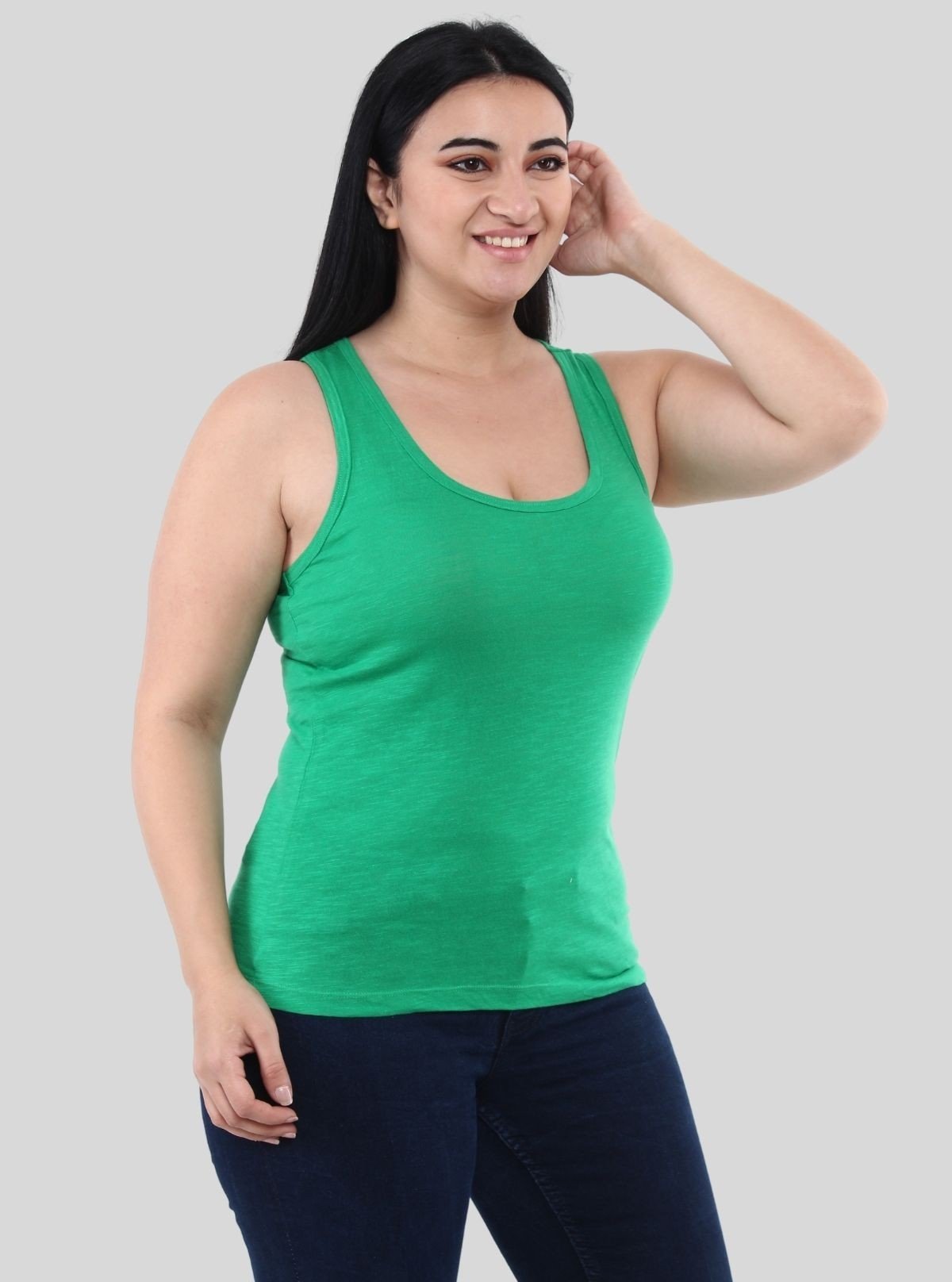 Women’s Solid Green Sleeveless Top – Boer and Fitch - Boer and Fitch