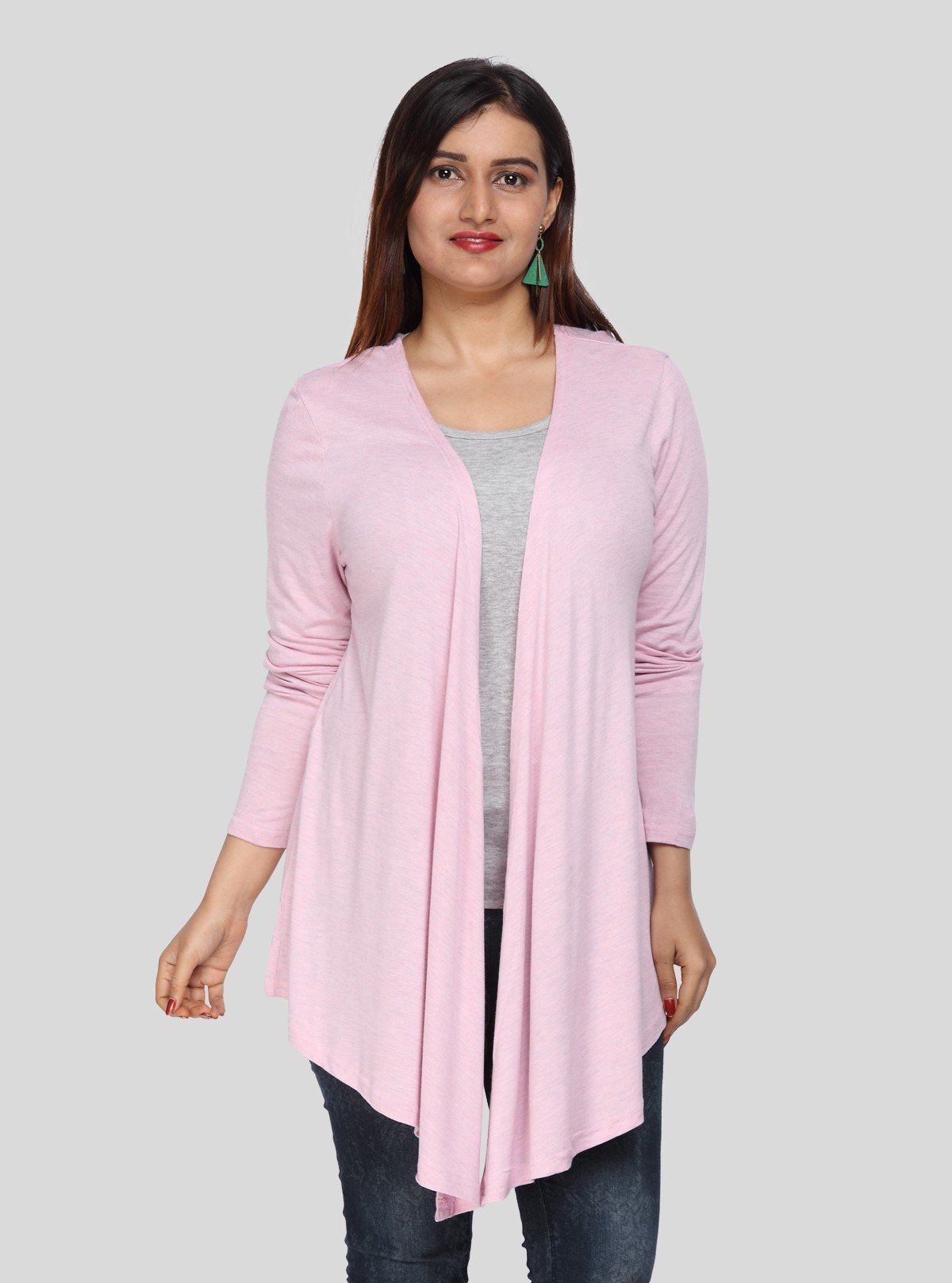Women's Solid Lavender Shrug in 100% Cotton Mélange – Soft & Stylish Layer - Boer and Fitch