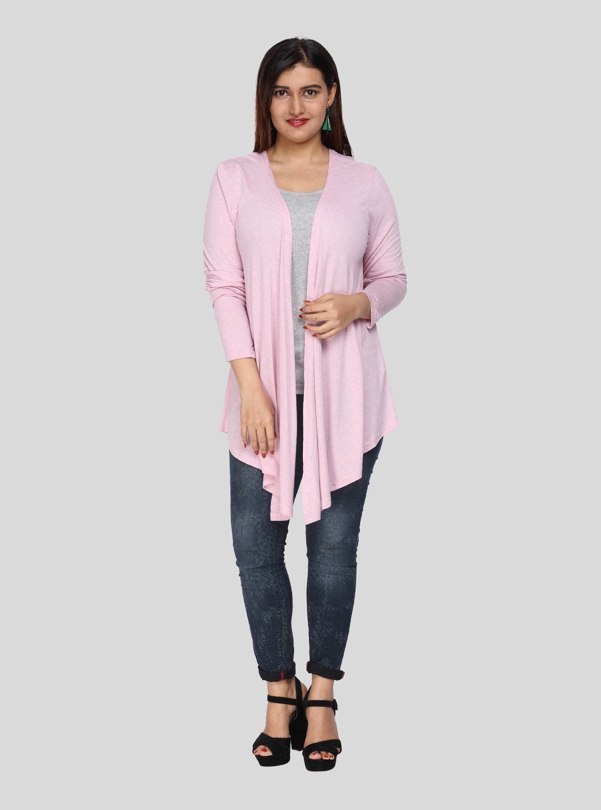 Women's Solid Lavender Shrug in 100% Cotton Mélange – Soft & Stylish Layer - Boer and Fitch