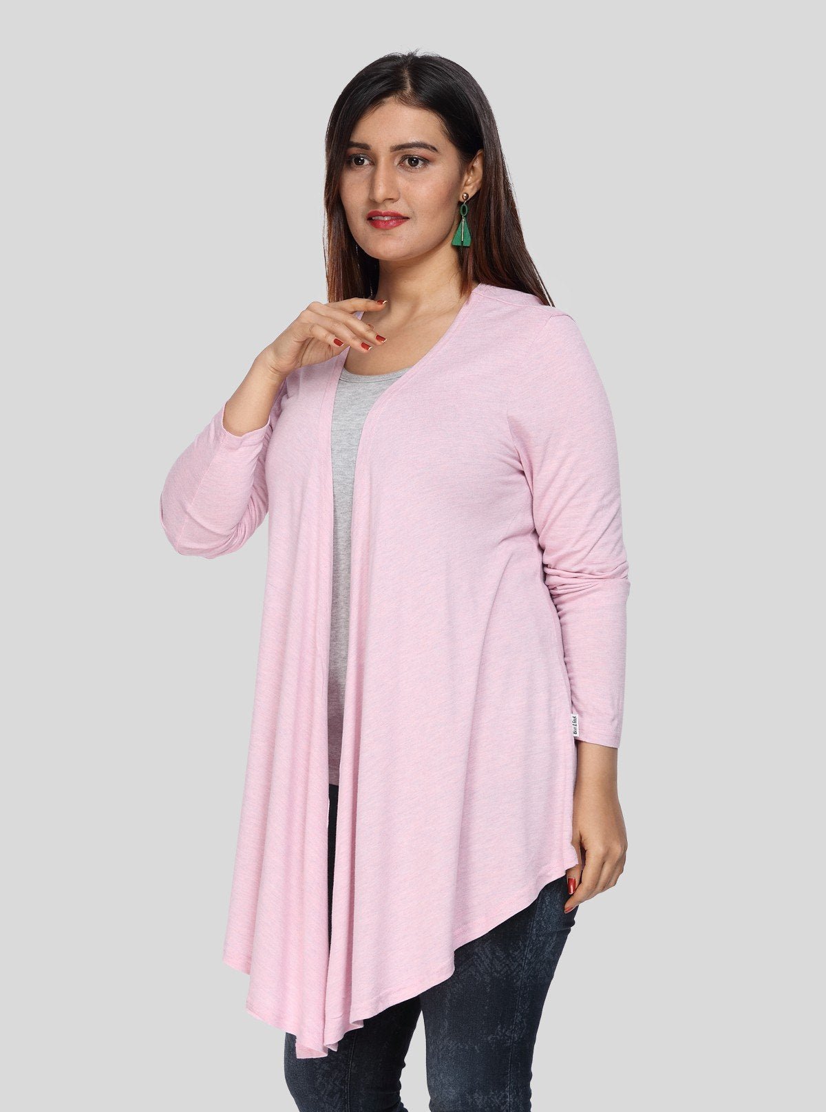 Women's Solid Lavender Shrug in 100% Cotton Mélange – Soft & Stylish Layer - Boer and Fitch