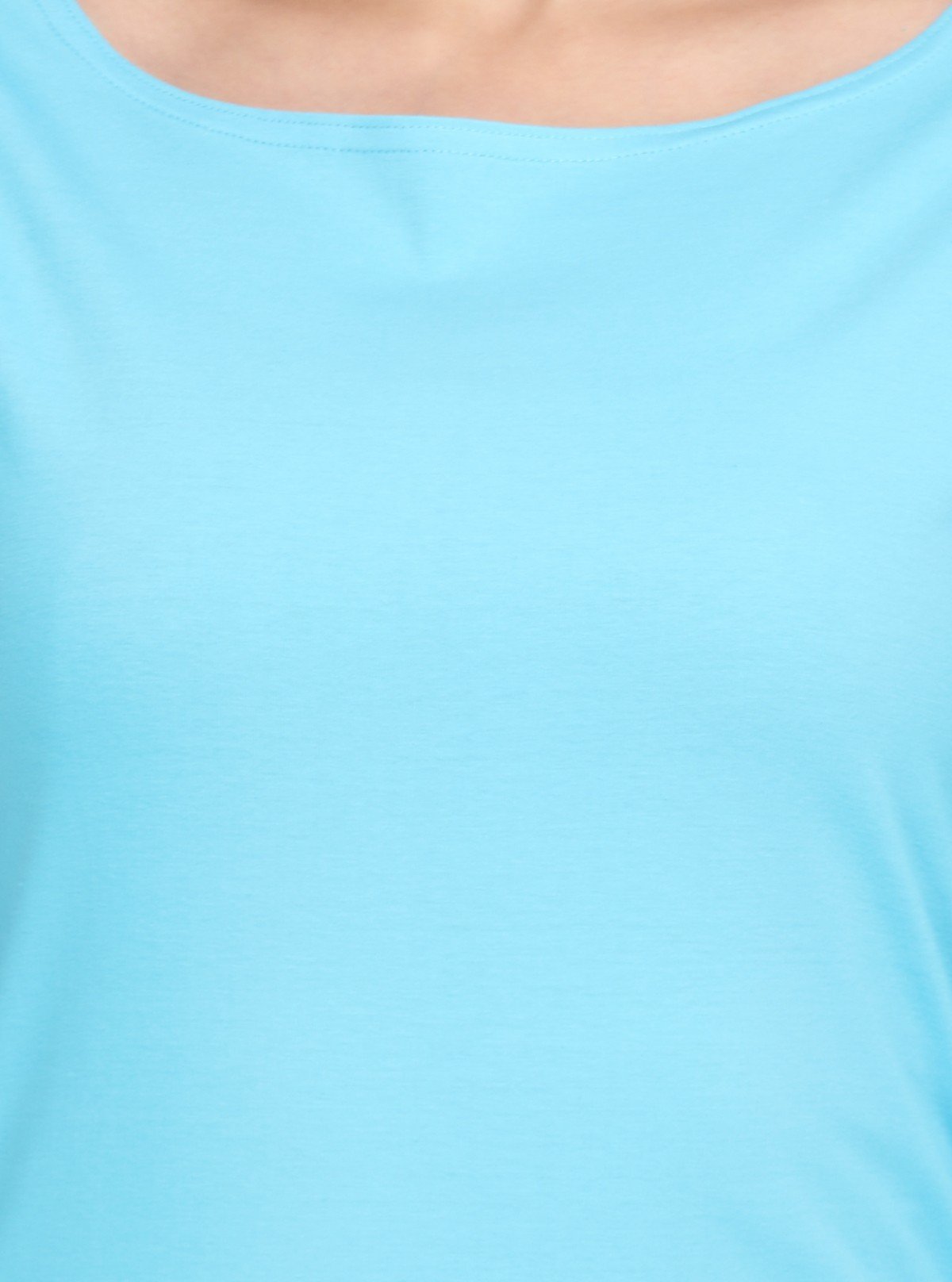 Women's Solid Pastel Blue Top – Minimal Chic with Soft Comfort - Boer and Fitch