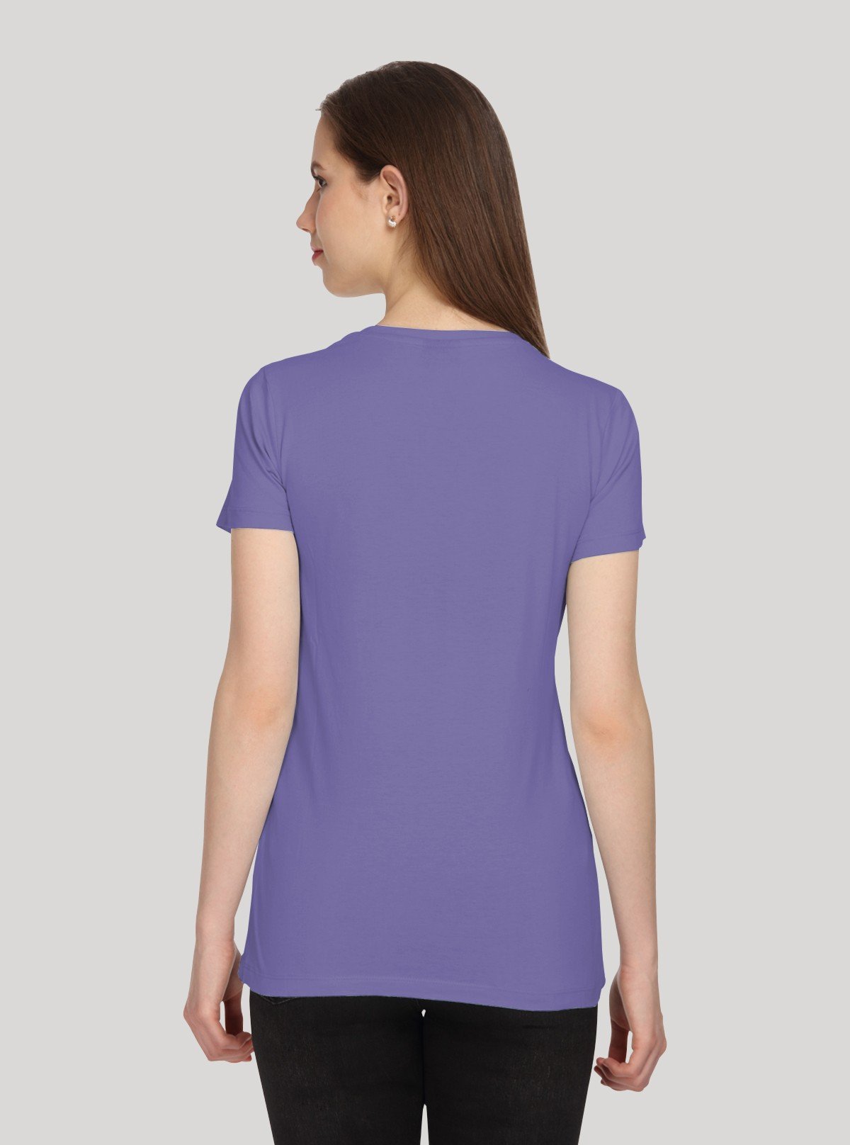 Women’s Solid Purple V - Neck T-Shirt – Casual Cotton Tee | Boer & Fitch - Boer and Fitch