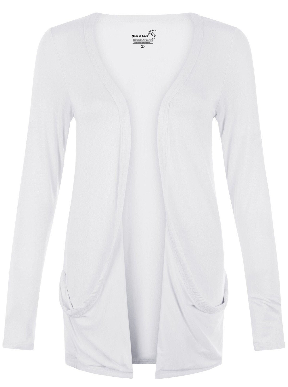 Women's Solid White Feather Touch 100% Cotton Shrug - Boer and Fitch
