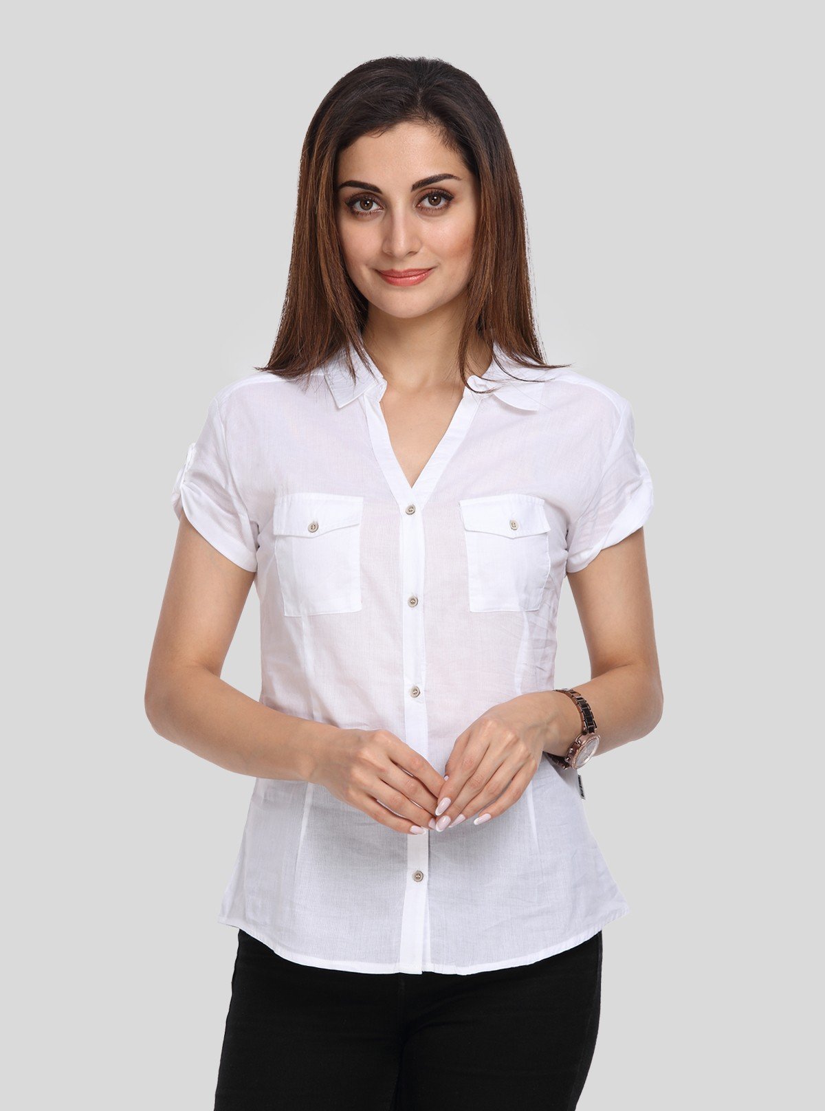 Women's Solid White Short Sleeve Shirt – Boer and Fitch - Boer and Fitch