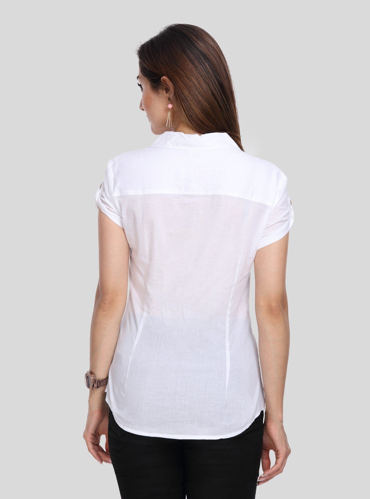 Women's Solid White Short Sleeve Shirt – Boer and Fitch - Boer and Fitch