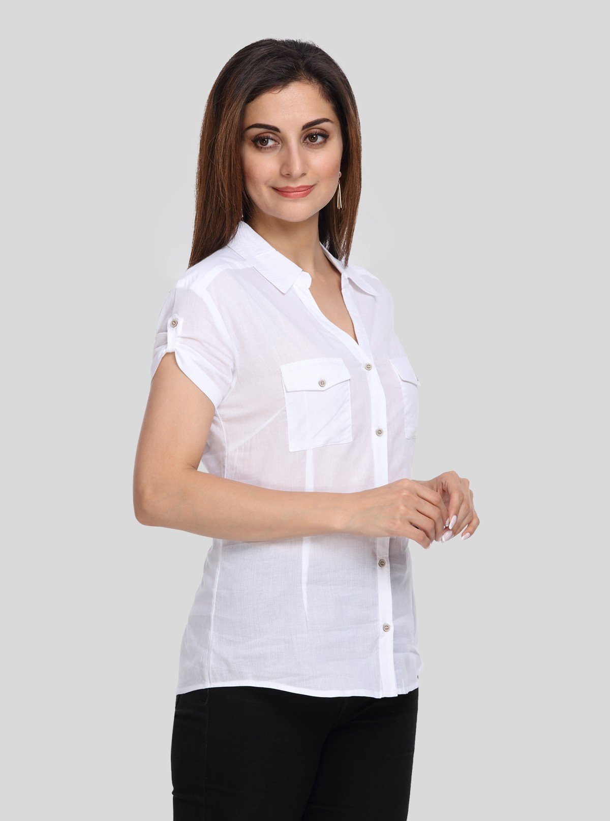 Women's Solid White Short Sleeve Shirt – Boer and Fitch - Boer and Fitch