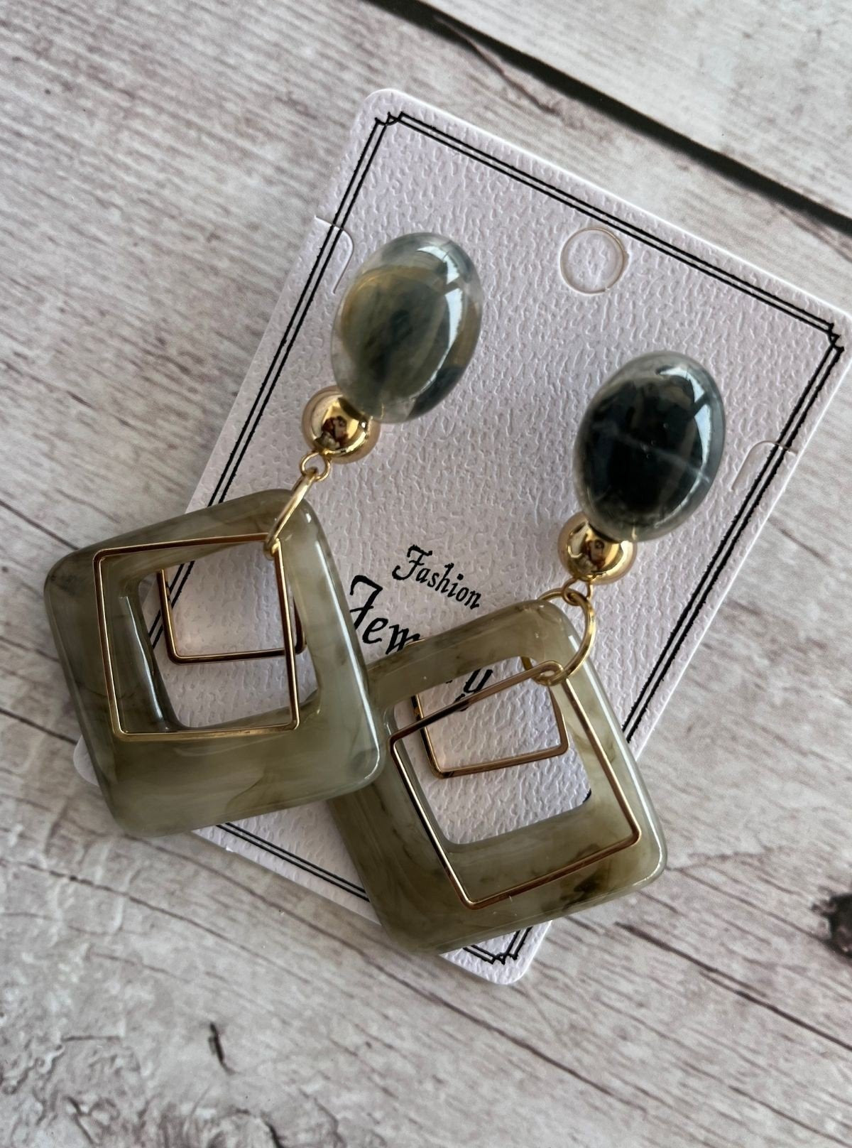 Women’s Square Drop Dangle Earrings – Modern Elegance in Motion - Boer and Fitch