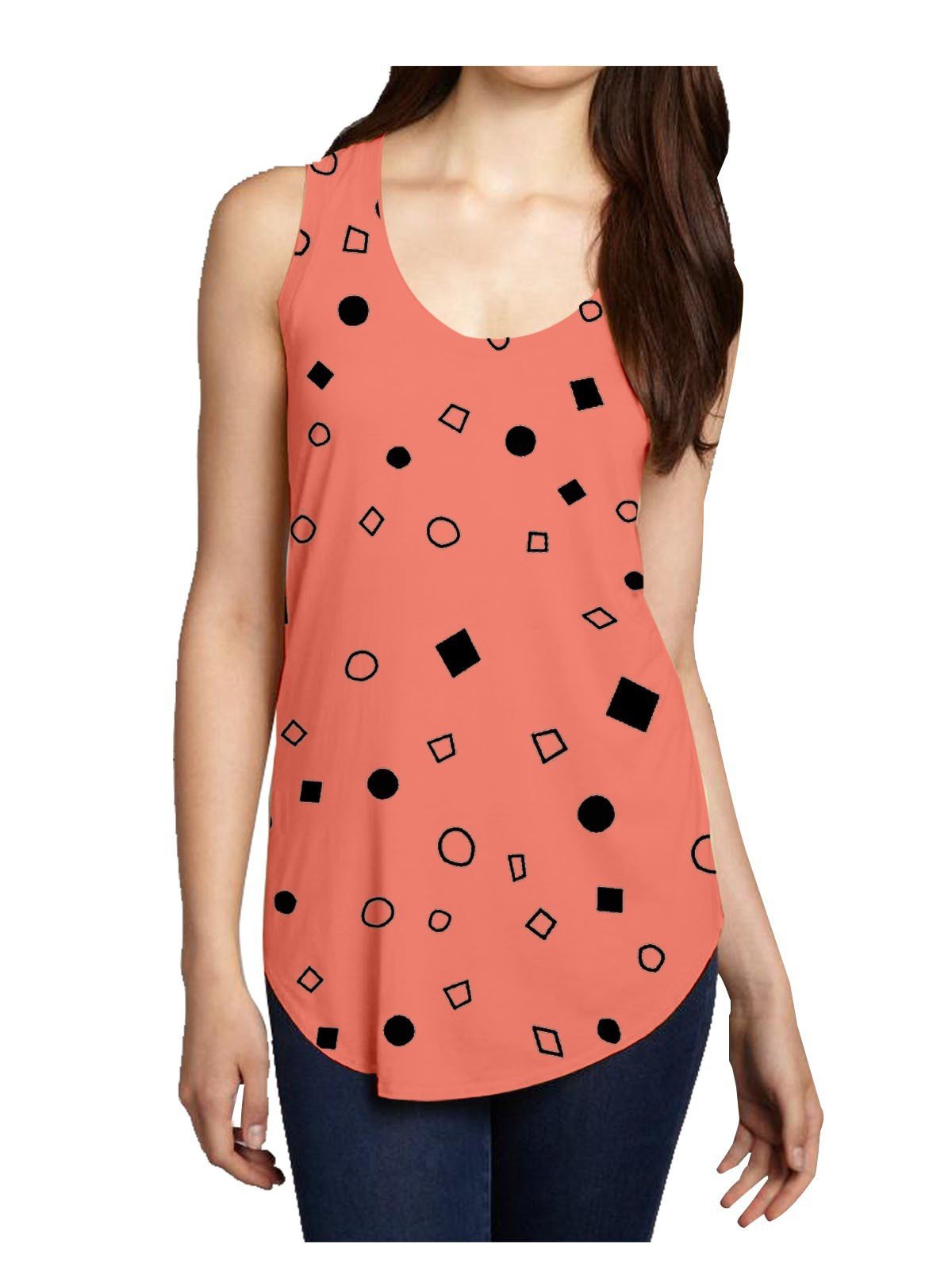 Women’s Square Graphic Designer Sleeveless T-Shirt – Trendy & Comfortable | Boer & Fitch - Boer and Fitch