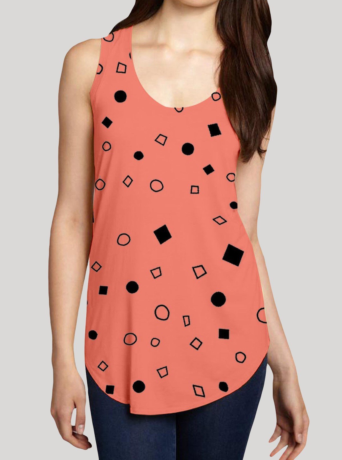 Women’s Square Graphic Designer Sleeveless T-Shirt – Trendy & Comfortable | Boer & Fitch - Boer and Fitch