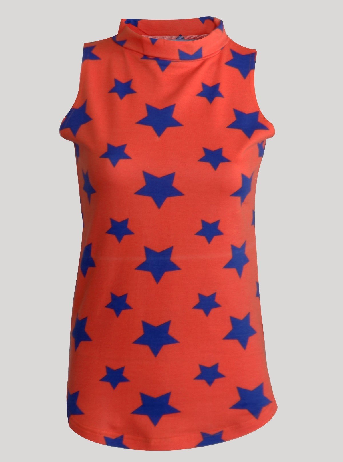Women’s Star Print High Neck Sleeveless Top – Stylish & Comfortable | Boer & Fitch - Boer and Fitch