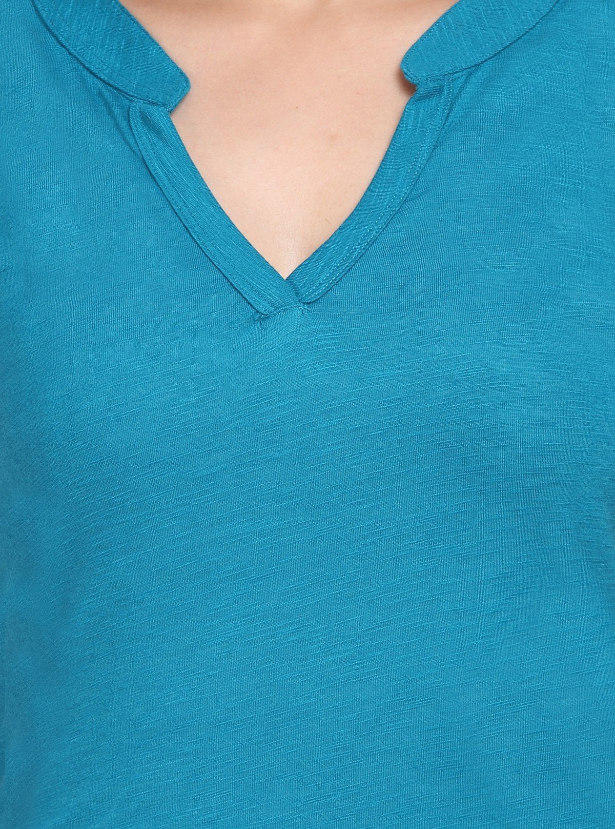 Women’s Teal Self - Collared Short Sleeve Cotton Elastane Top | Boer & Fitch - Boer and Fitch