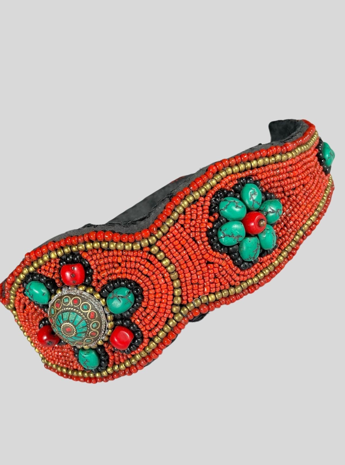 Women's Tibetan Style Coral & Glass Beads Waist Band – Ethnic Boho Chic - Boer and Fitch