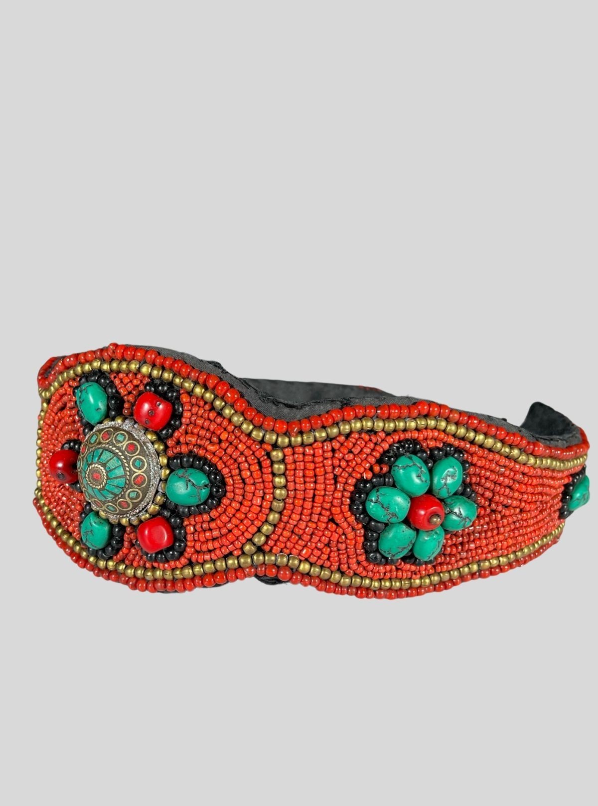 Women's Tibetan Style Coral & Glass Beads Waist Band – Ethnic Boho Chic - Boer and Fitch