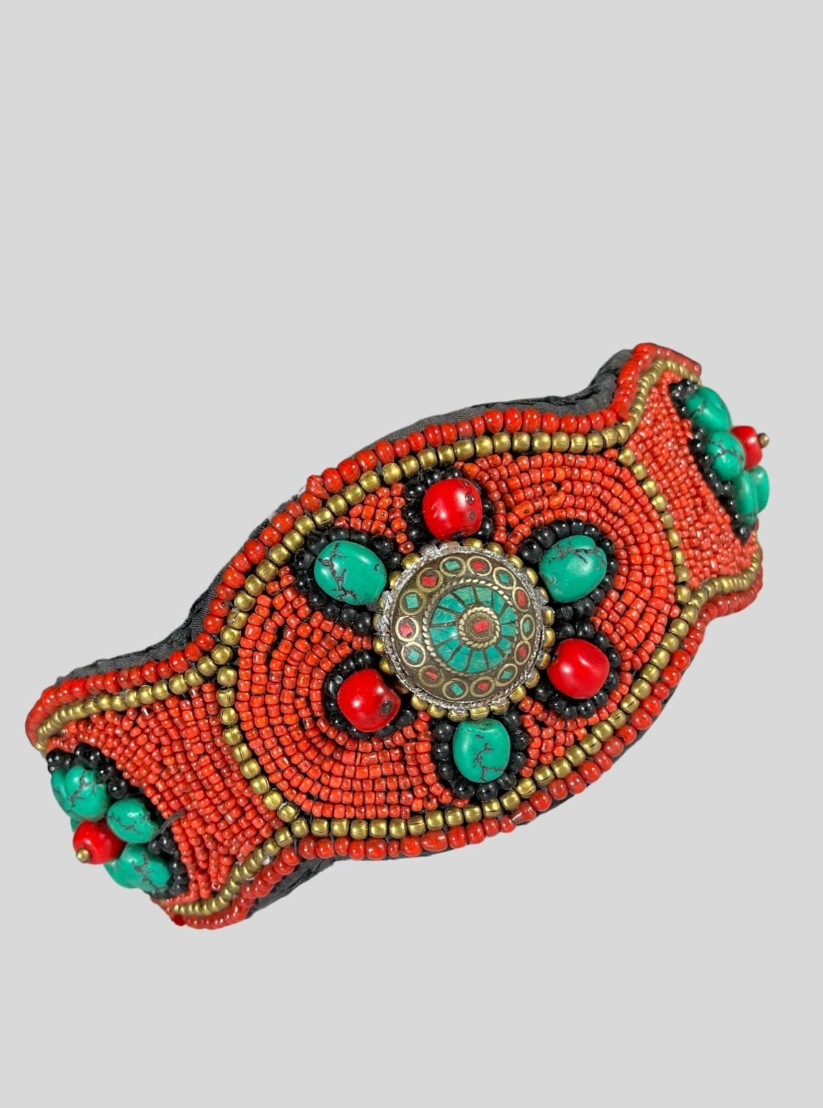 Women's Tibetan Style Coral & Glass Beads Waist Band – Ethnic Boho Chic - Boer and Fitch