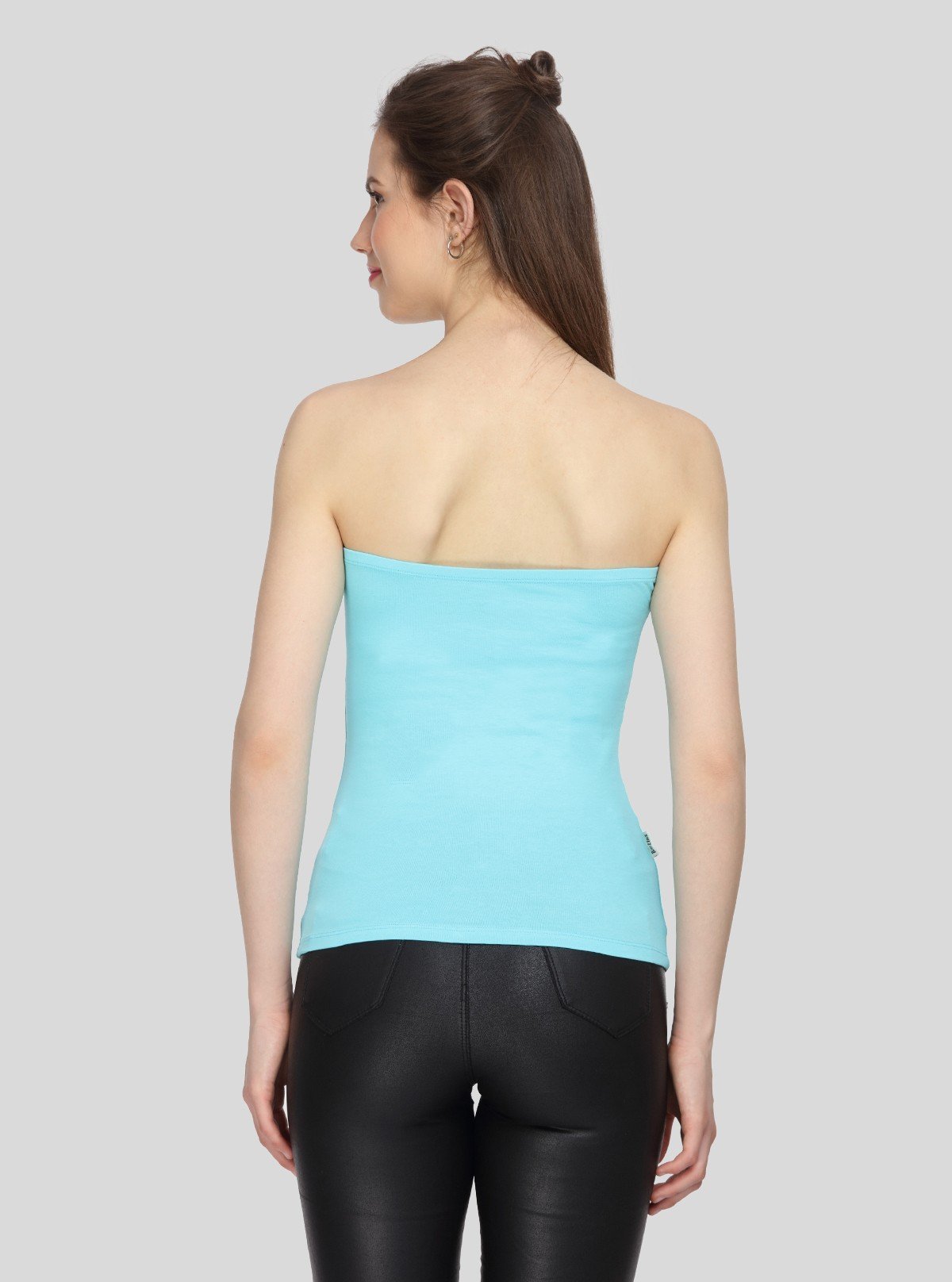 Women’s Turquoise Cotton Elastane Tube Top – Stretch Fit & Summer Fresh - Boer and Fitch