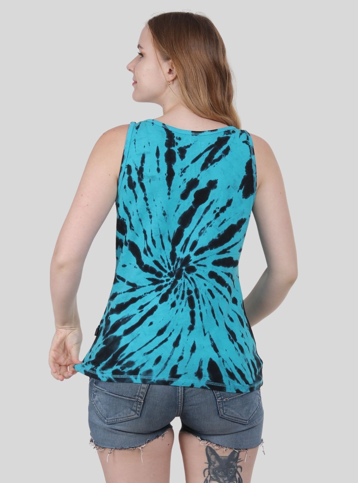 Women's Turquoise Sleeveless Cotton Elastane Jersey Top by Boer & Fitch