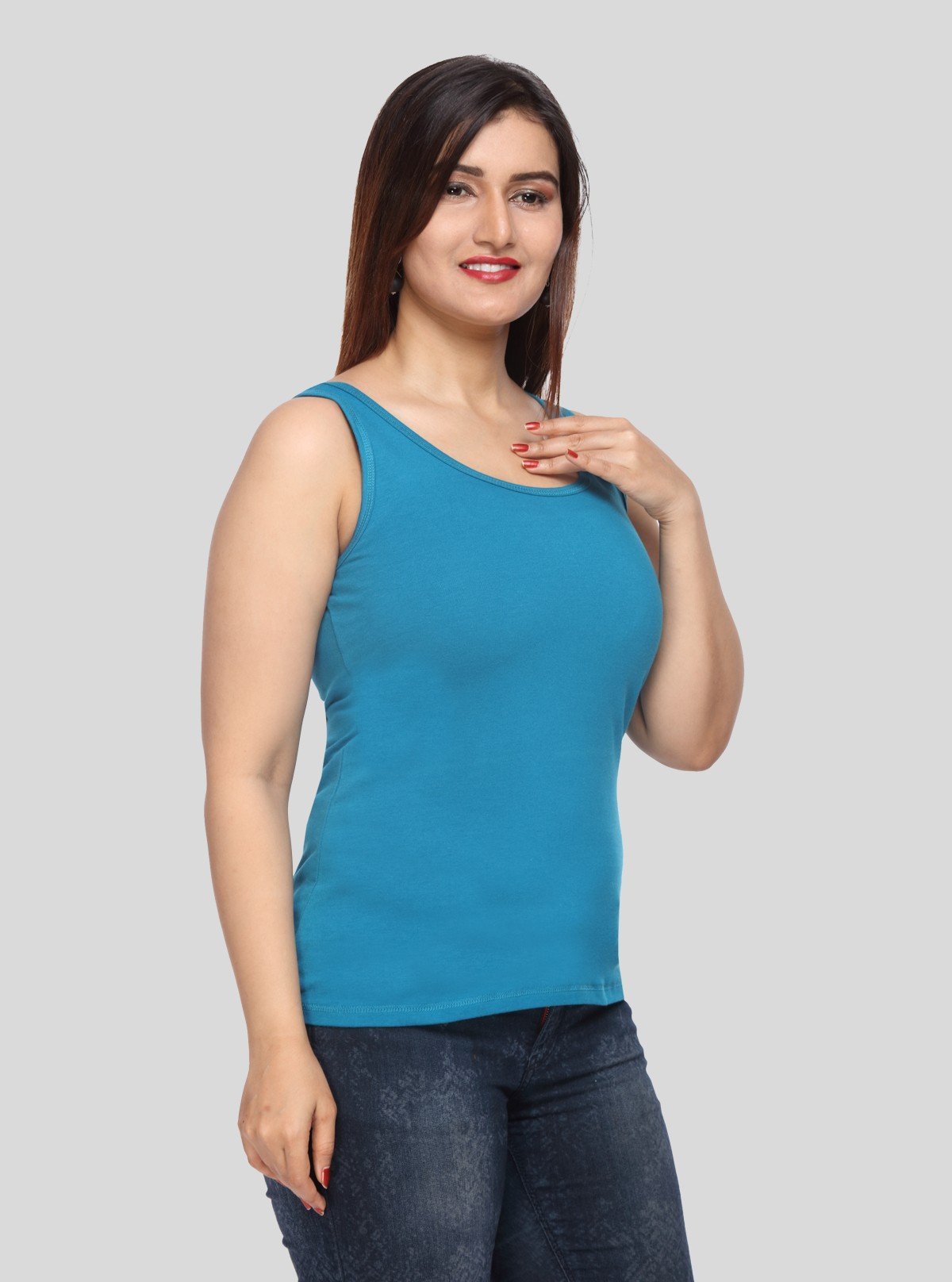 Women’s Turquoise Sleeveless Top – Stylish & Comfortable Summer Essential by Boer and Fitch - Boer and Fitch