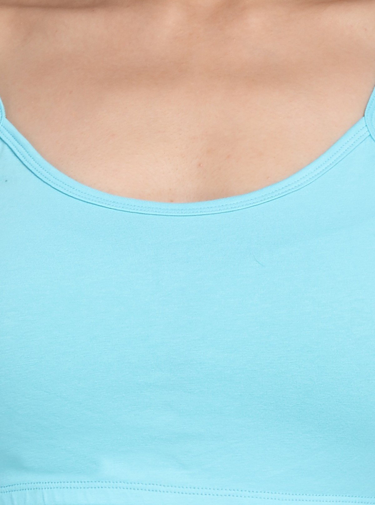 Women’s Turquoise Sports Bra with Straps – Stretch Cotton Jersey Comfort Fit - Boer and Fitch