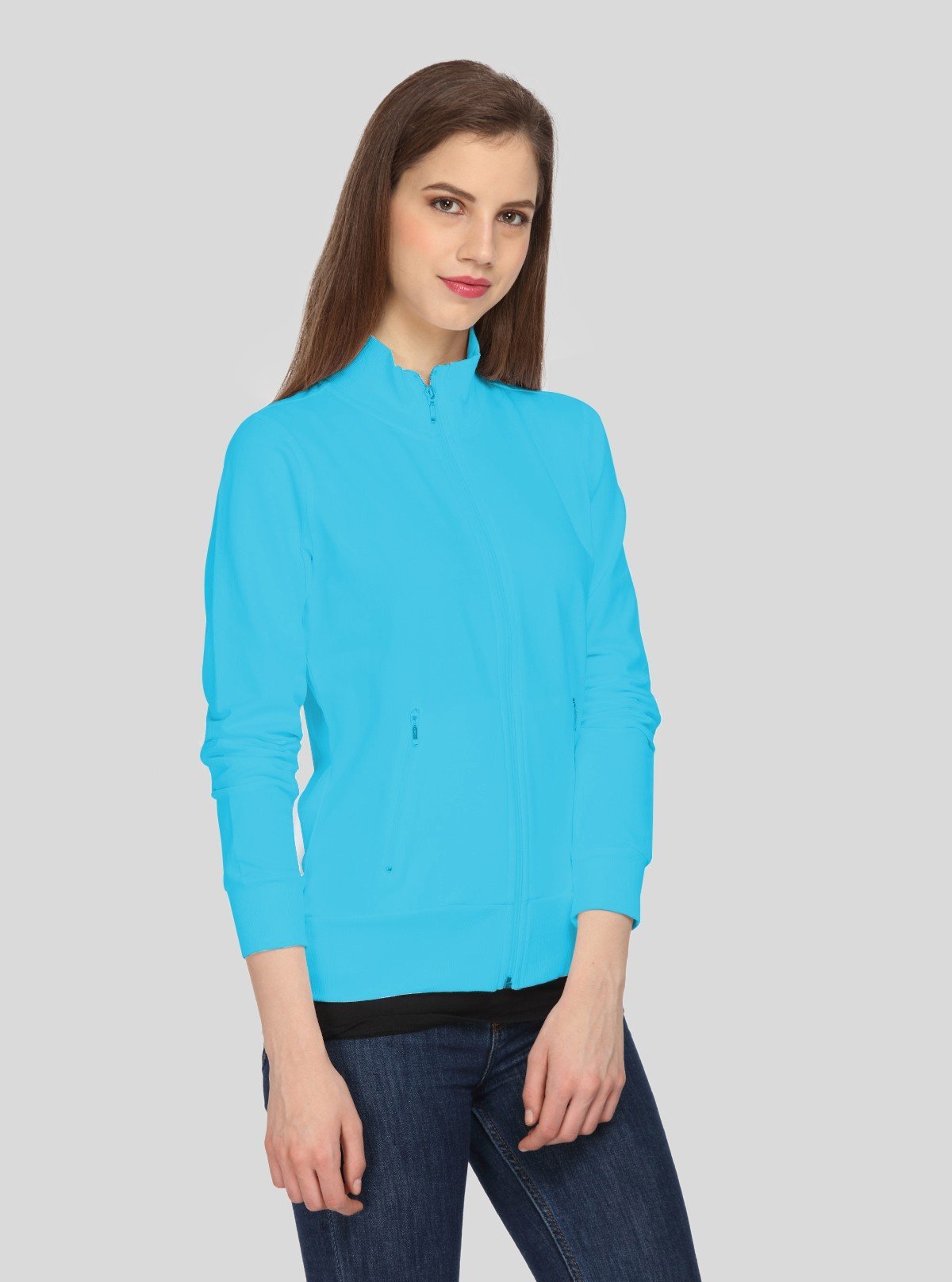 Women’s Turquoise Zipper Sweatshirt – Stylish & Comfortable | Boer & Fitch - Boer and Fitch