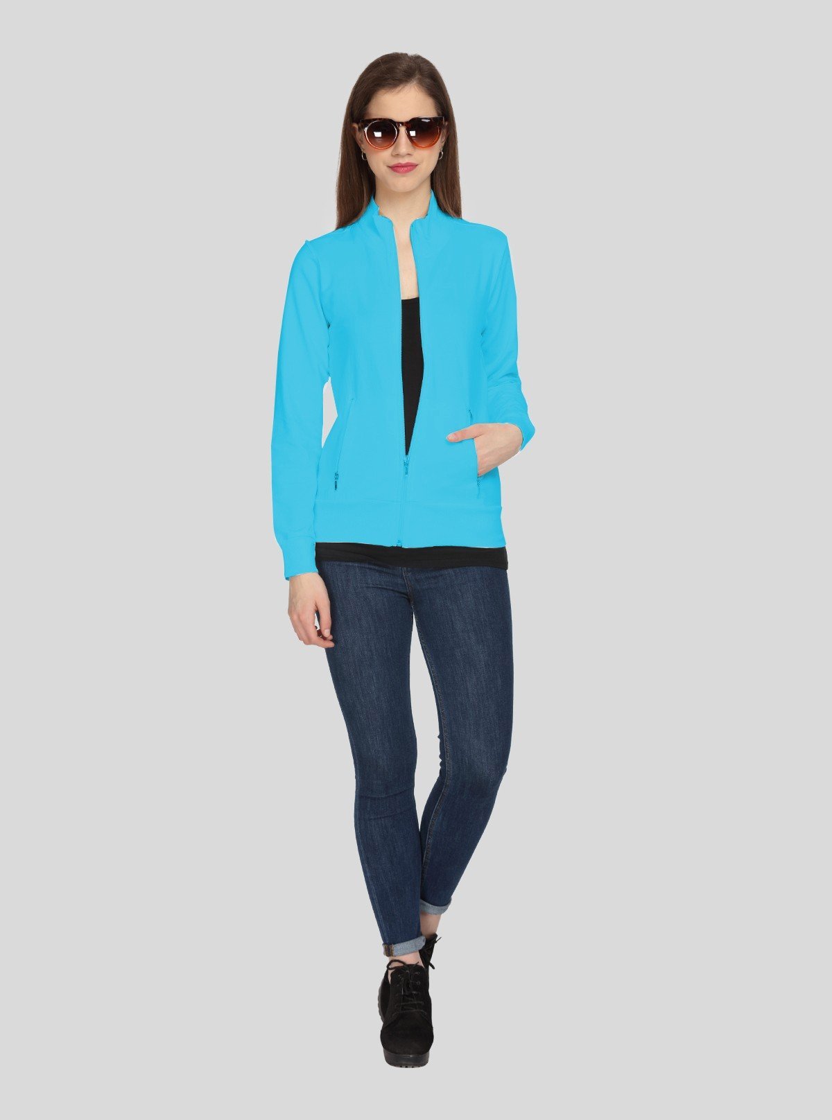 Women’s Turquoise Zipper Sweatshirt – Stylish & Comfortable | Boer & Fitch - Boer and Fitch
