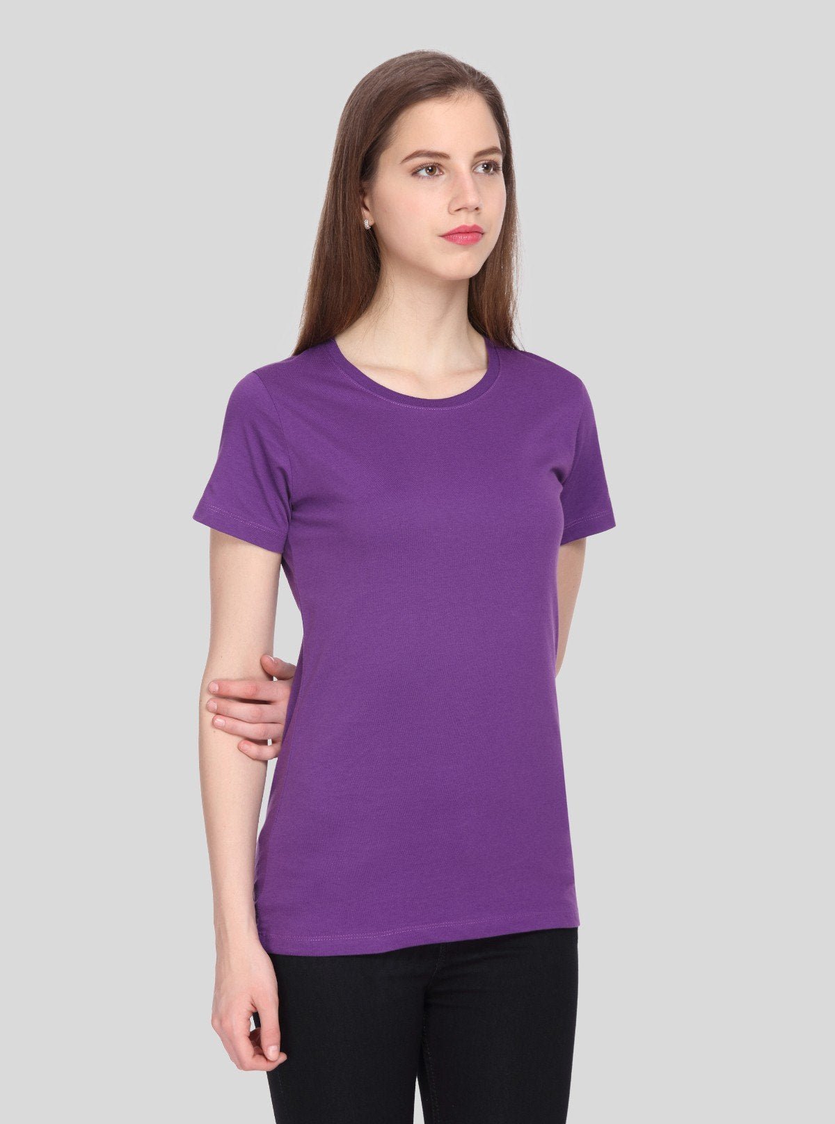 Women’s Violet Crew Neck T-Shirt – Stylish & Comfortable | Boer & Fitch - Boer and Fitch