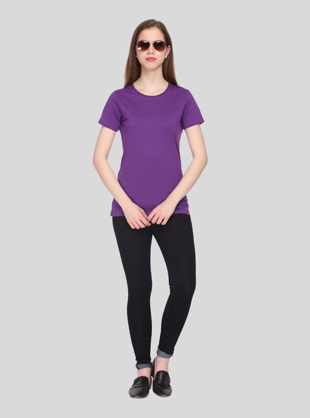 Women’s Violet Crew Neck T-Shirt – Stylish & Comfortable | Boer & Fitch - Boer and Fitch