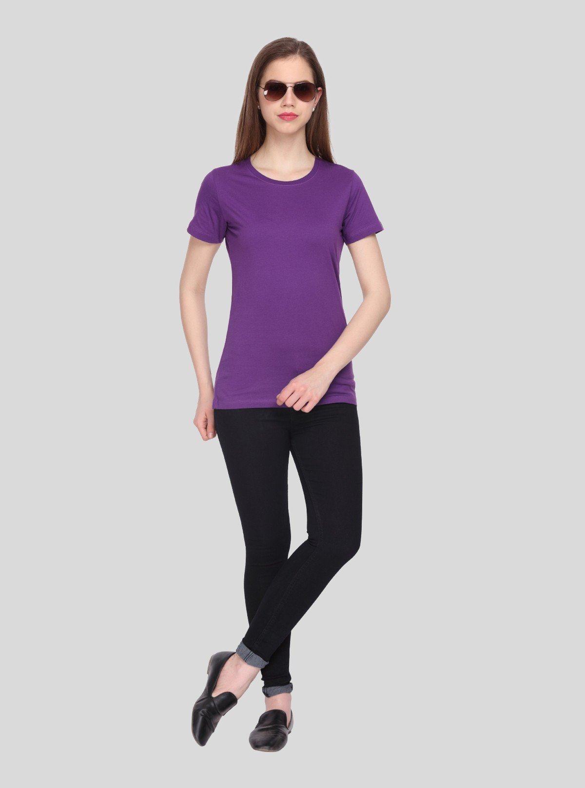 Women’s Violet Crew Neck T-Shirt – Stylish & Comfortable | Boer & Fitch - Boer and Fitch