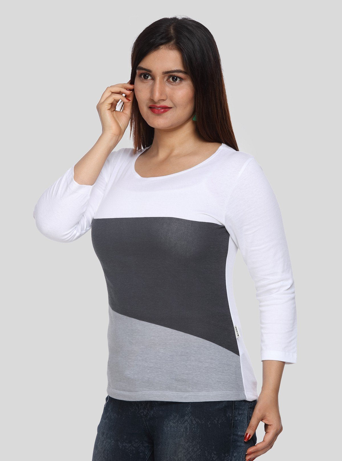 Women's White Contrast Top – Sleek Monochrome Style by Boer & Fitch - Boer and Fitch