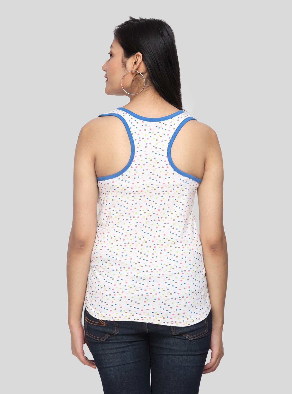 Women’s White Dotted Sleeveless Cotton Top – Boer and Fitch - Boer and Fitch