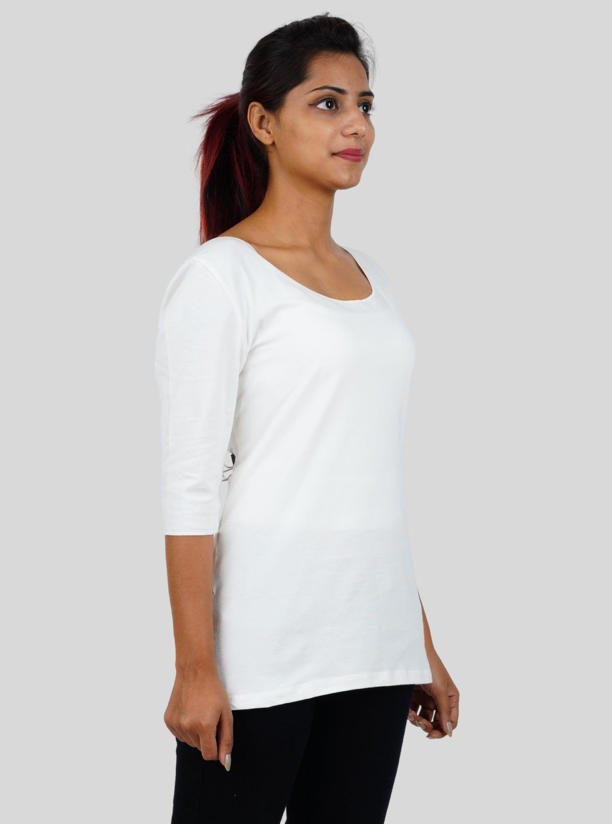 Women's White Fancy Sleeve Top – Elegant Statement in Cotton Comfort - Boer and Fitch