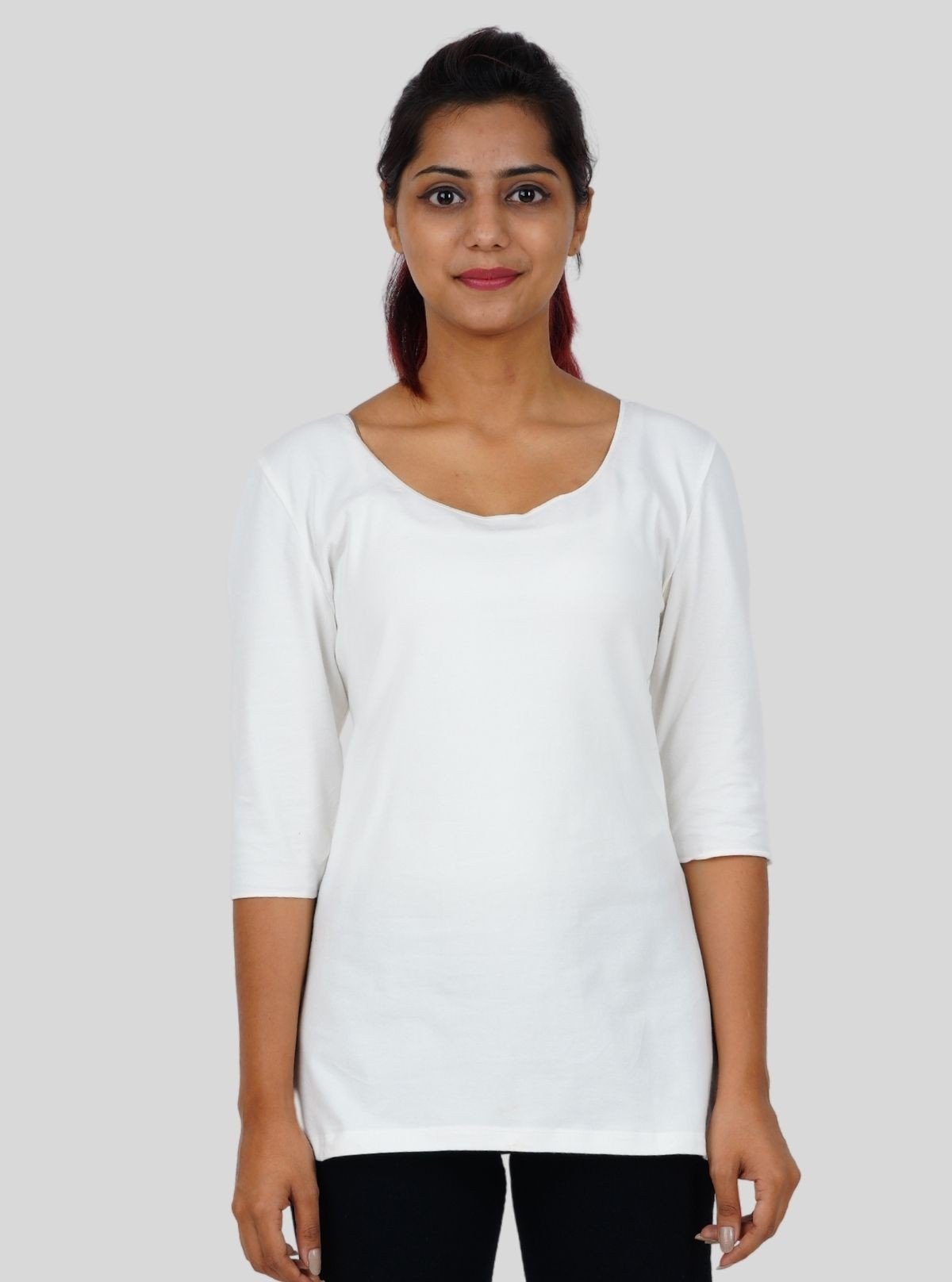 Women's White Fancy Sleeve Top – Elegant Statement in Cotton Comfort - Boer and Fitch