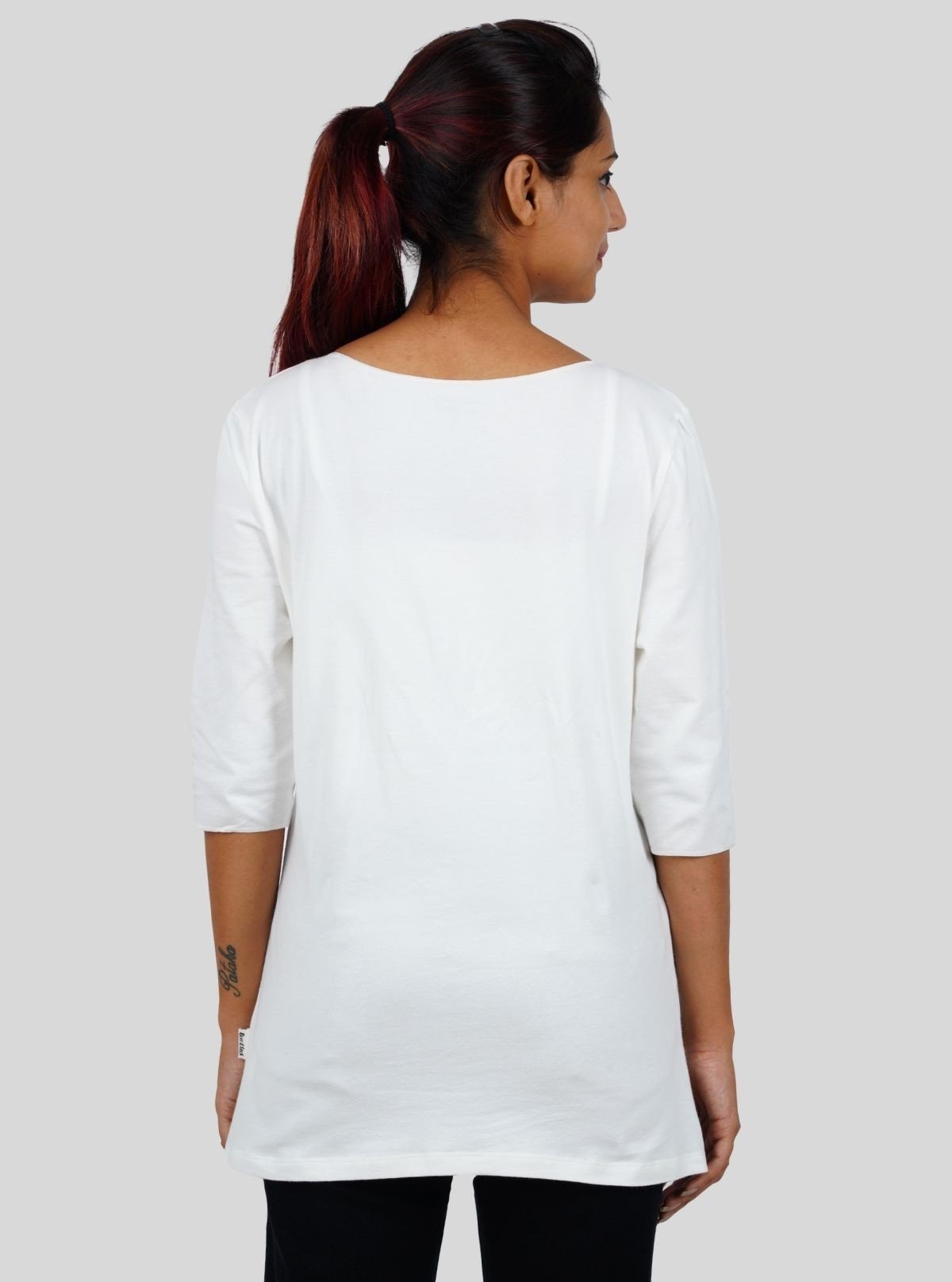 Women's White Fancy Sleeve Top – Elegant Statement in Cotton Comfort - Boer and Fitch