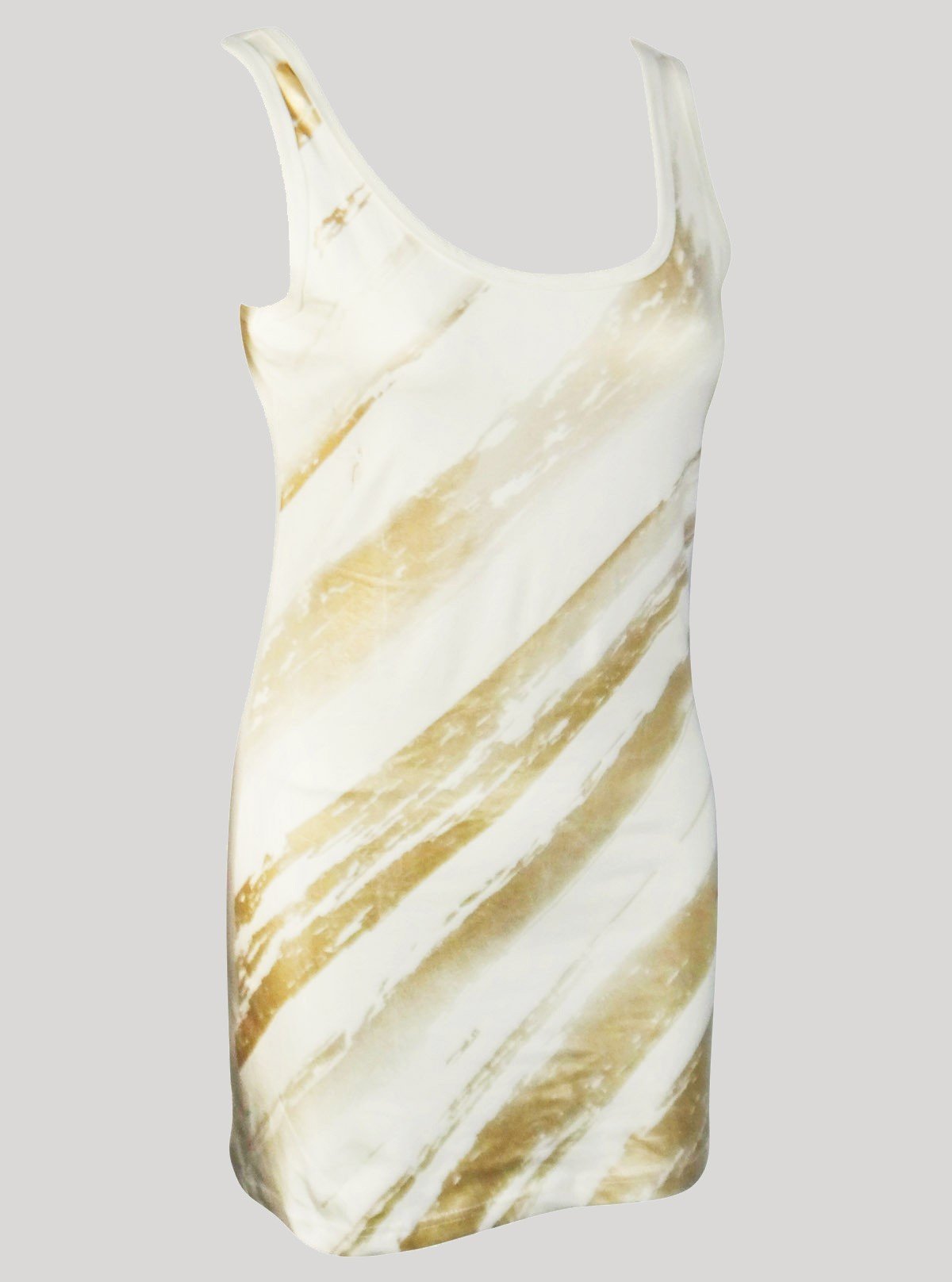 Women’s White Golden Abstract Print Sleeveless Top – Stylish & Comfortable | Boer & Fitch - Boer and Fitch