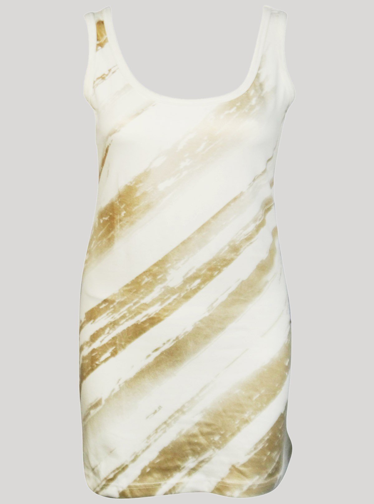 Women’s White Golden Abstract Print Sleeveless Top – Stylish & Comfortable | Boer & Fitch - Boer and Fitch