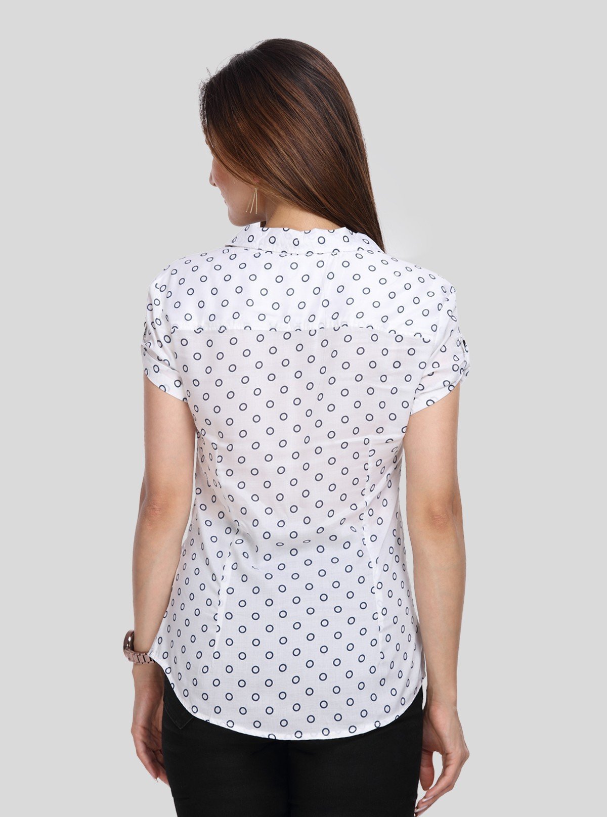 Women’s White Graphic Print Short Sleeve Shirt – Bold & Breezy Style - Boer and Fitch