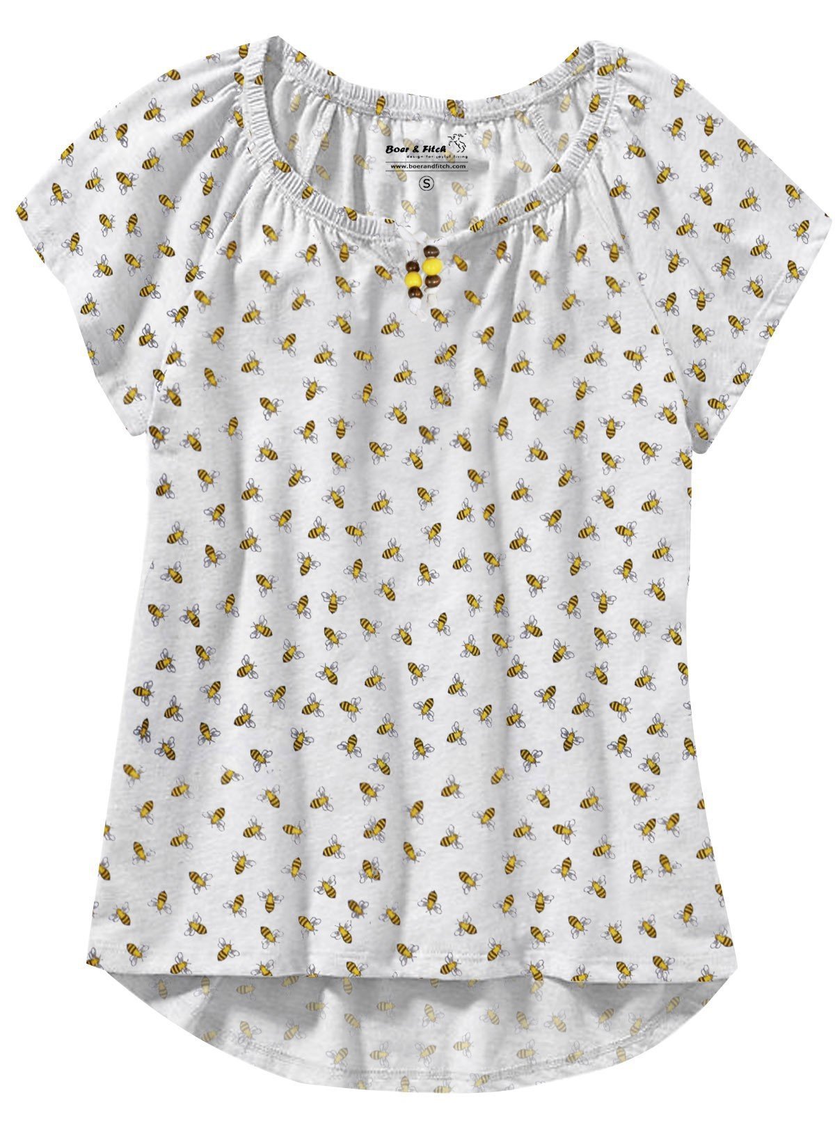 Women’s White Honey Bee Pleated Top – Stylish Casual Wear | Boer & Fitch - Boer and Fitch