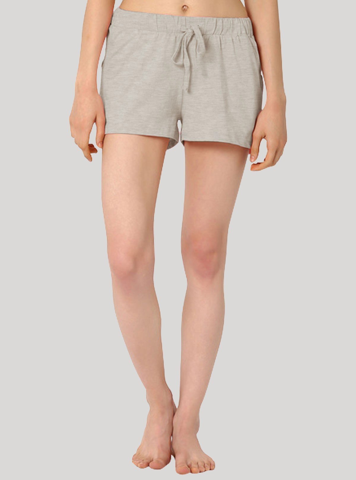 Women’s White Melange Cotton Jersey Shorts – Soft, Minimal & All - Day Comfort - Boer and Fitch